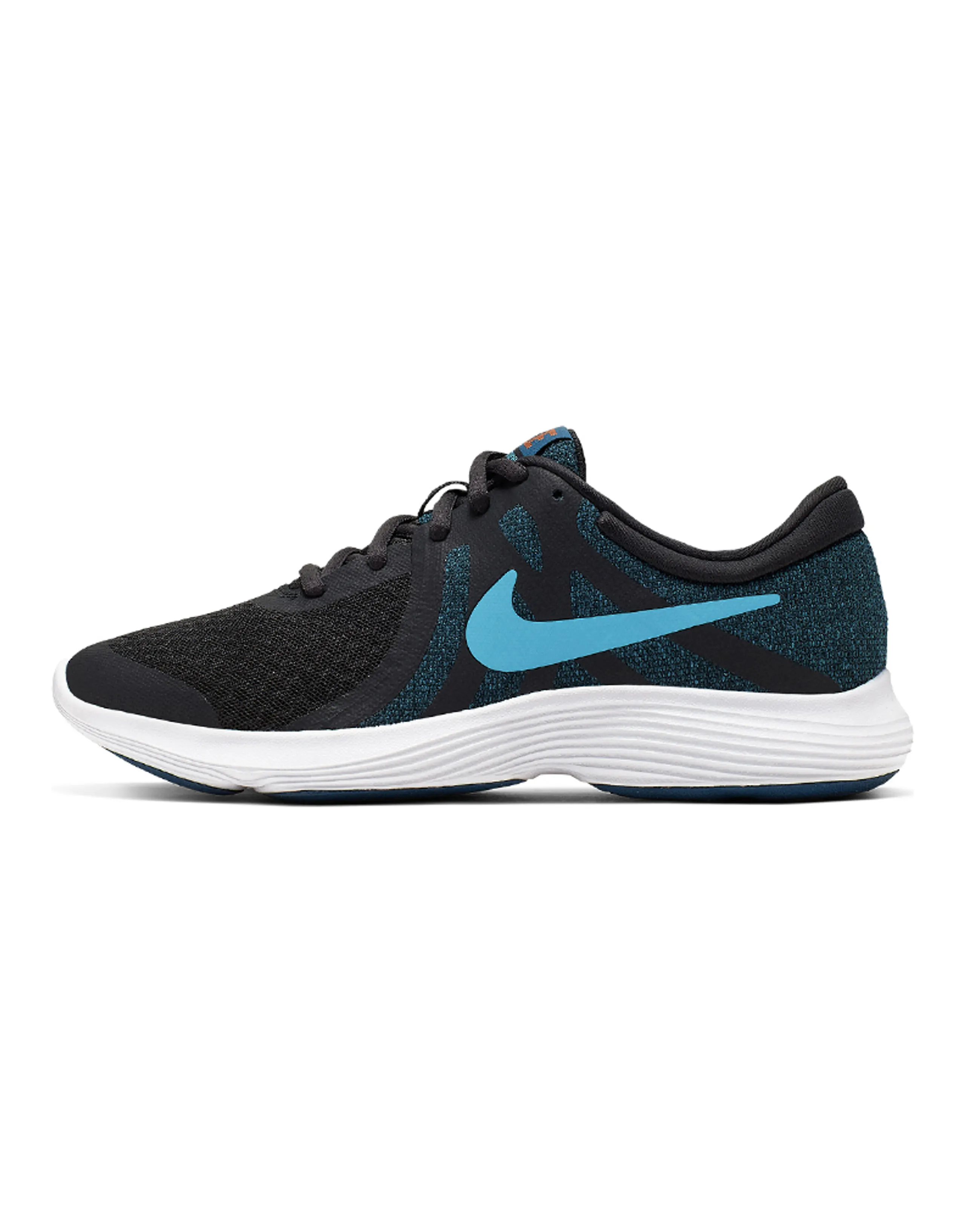 Nike REVOLUTION 4 Cushioned Slip-Resistant Low-Top Kids' Running Shoes Black Blue Teenagers