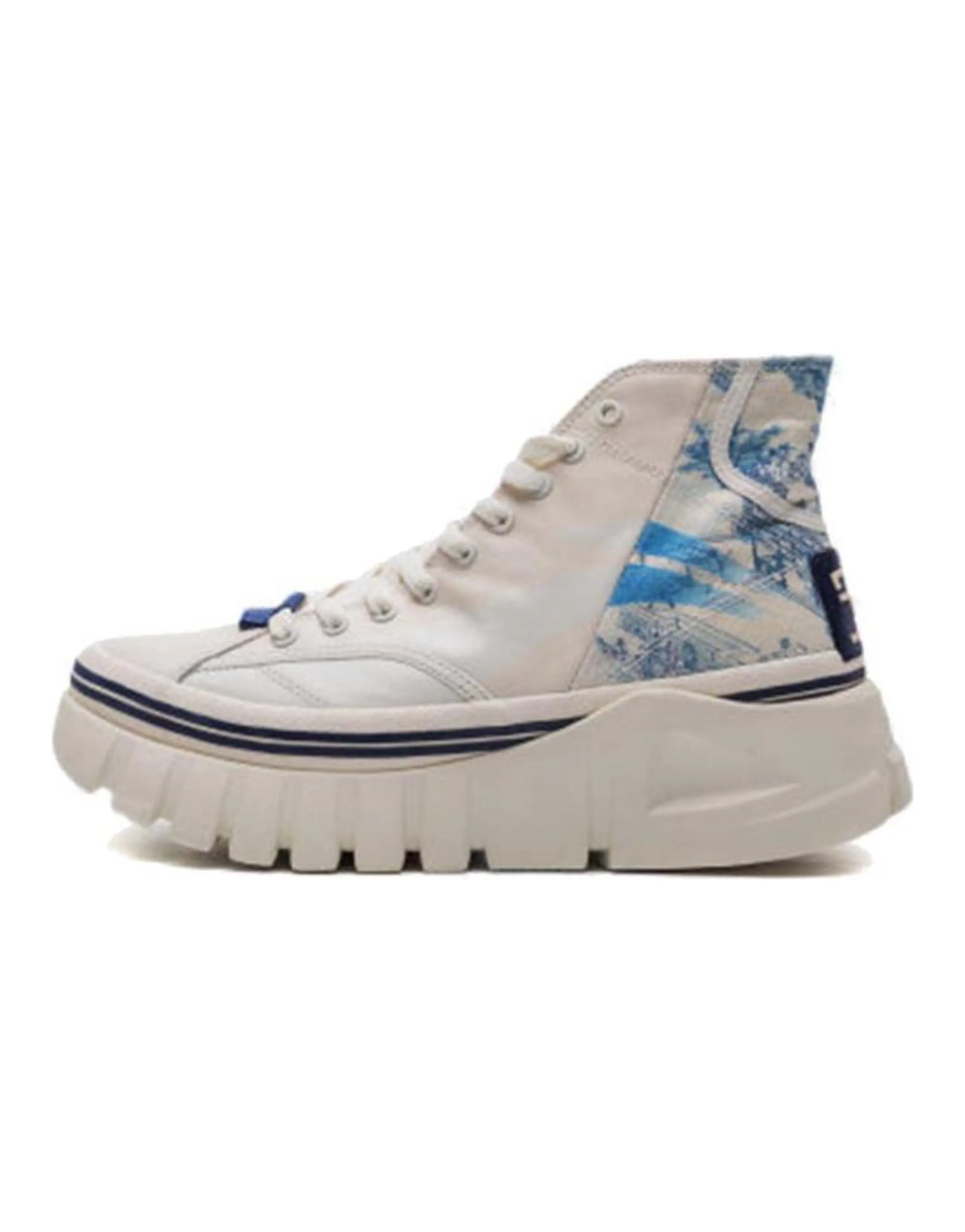 LiNing High-Top Casual Shoes Women's White Blue