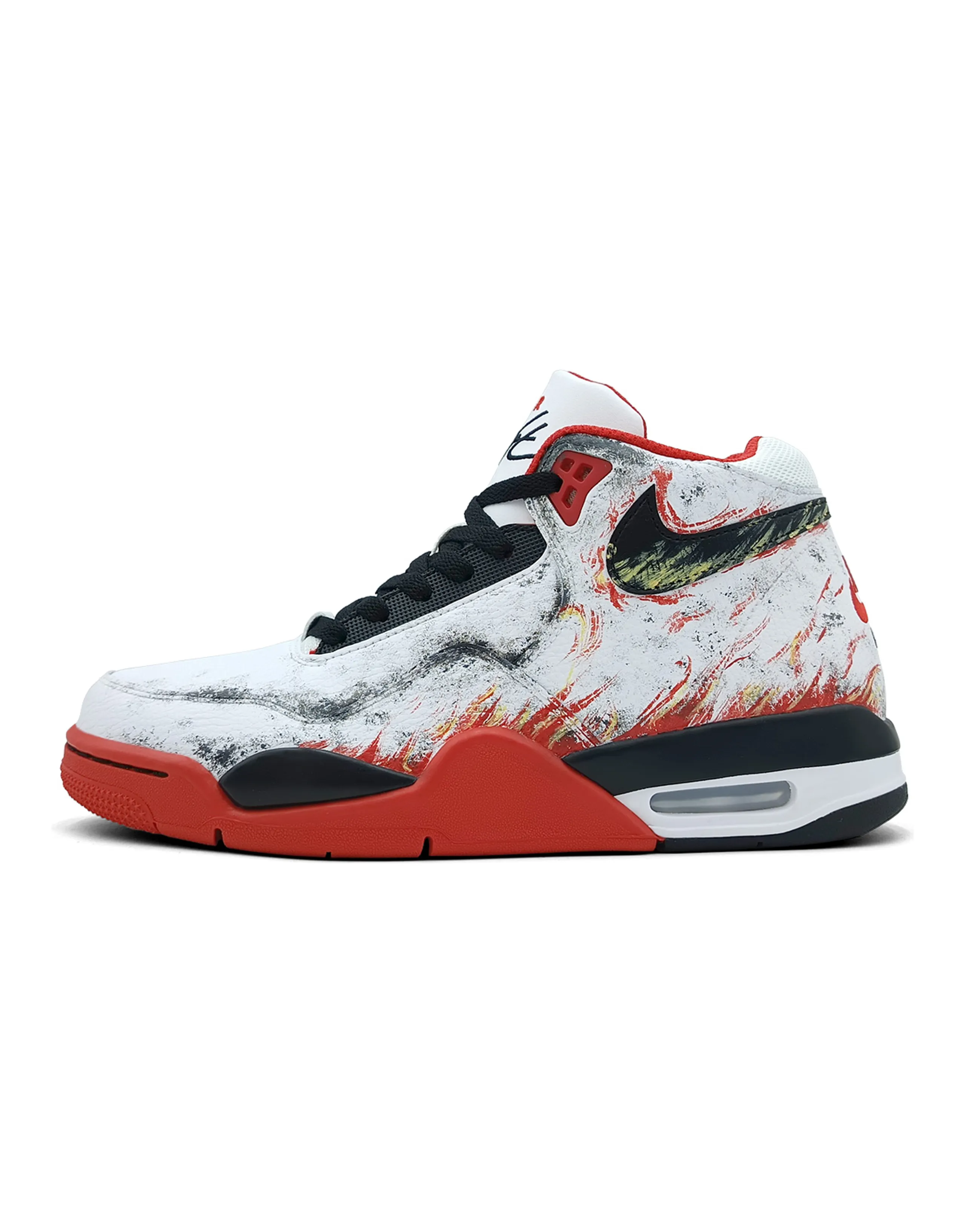 Nike Flight Legacy Custom Sneakers 'Aurora Storm' Chinese Style Trendy Versatile Performance Classic Style Red White Black Mid-Top Retro Basketball Shoes Unisex