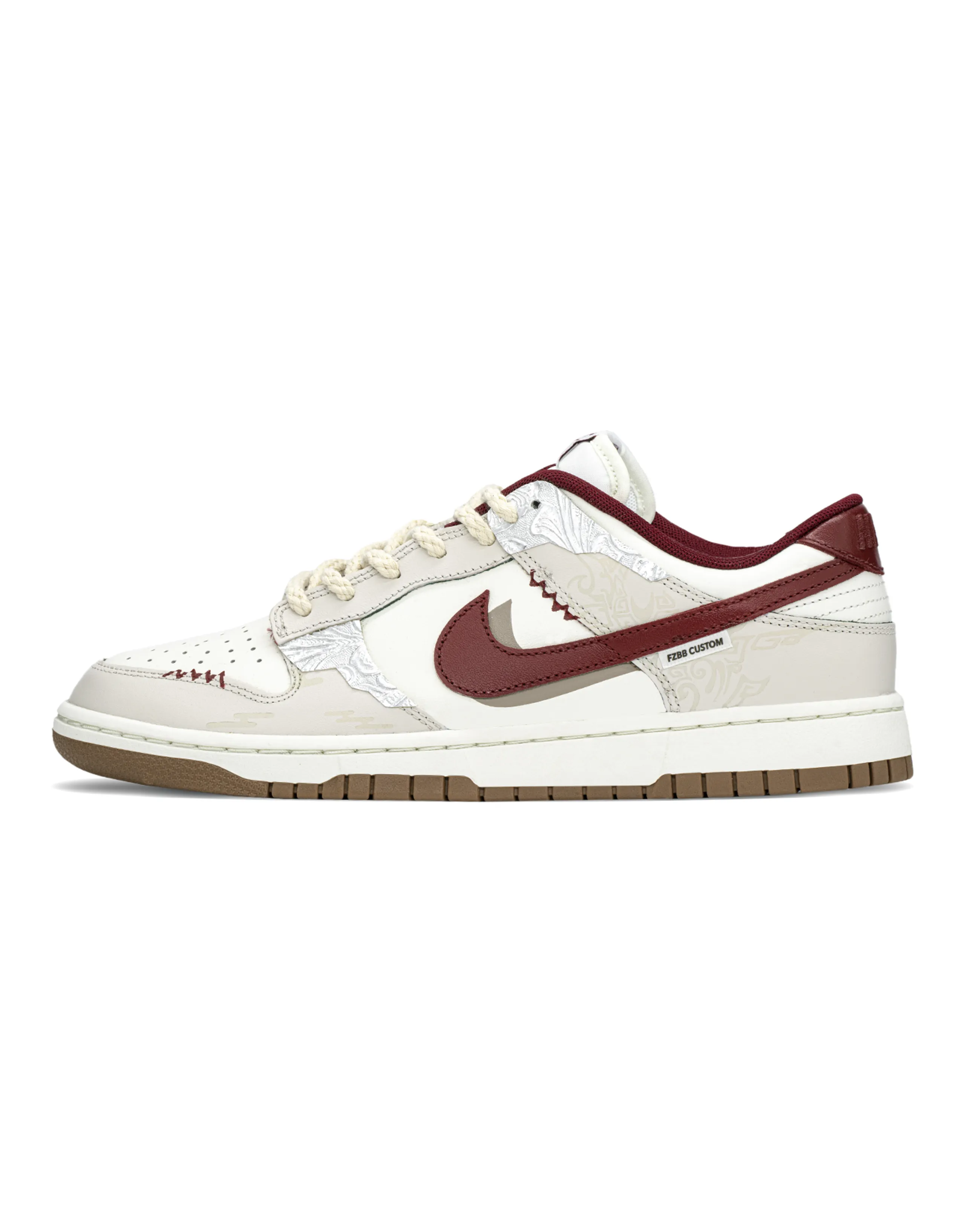Nike Dunk Slip Resistant, Abrasion Resistant, Lightweight, Height Increasing Low Top Skateboard Shoes Men's Red Beige