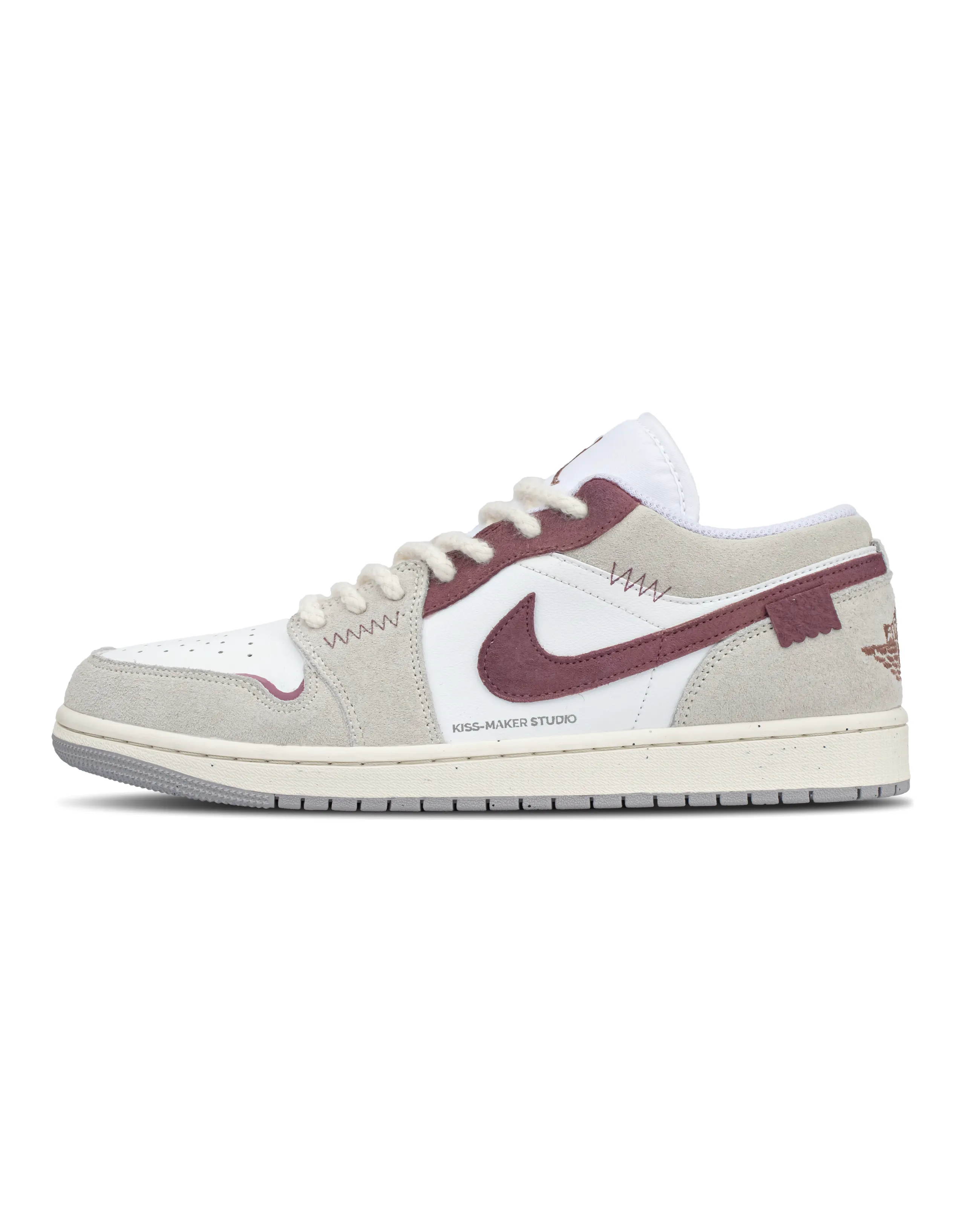 [Custom Sneakers] Jordan Air Jordan 1 Low SE V2 Peach Beige Ripple Comfortable Versatile Low-Top Retro Basketball Shoes Unisex Off-White