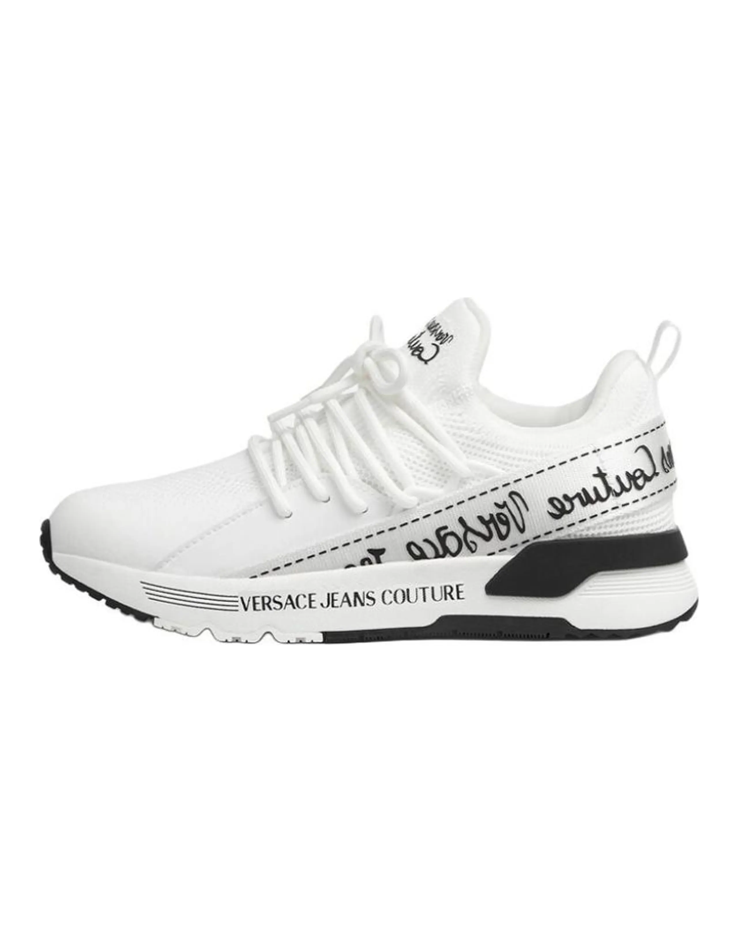 VERSACE JEANS COUTURE Dynamic Round Toe Lace-Up Low-Top Casual Shoes Women's White