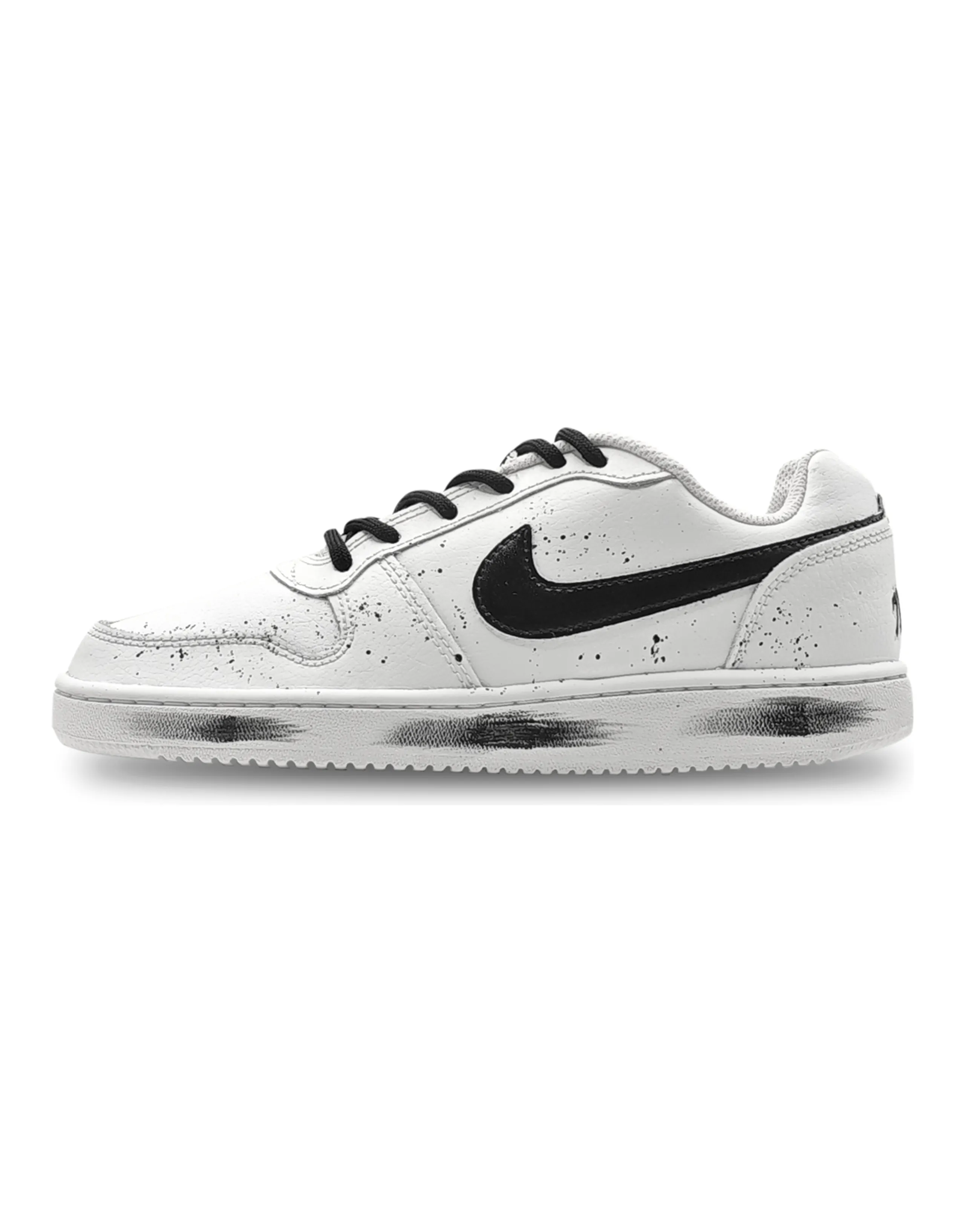 Nike Custom 'EBERNON' Splatter Track Low-Top Sneakers Unisex White