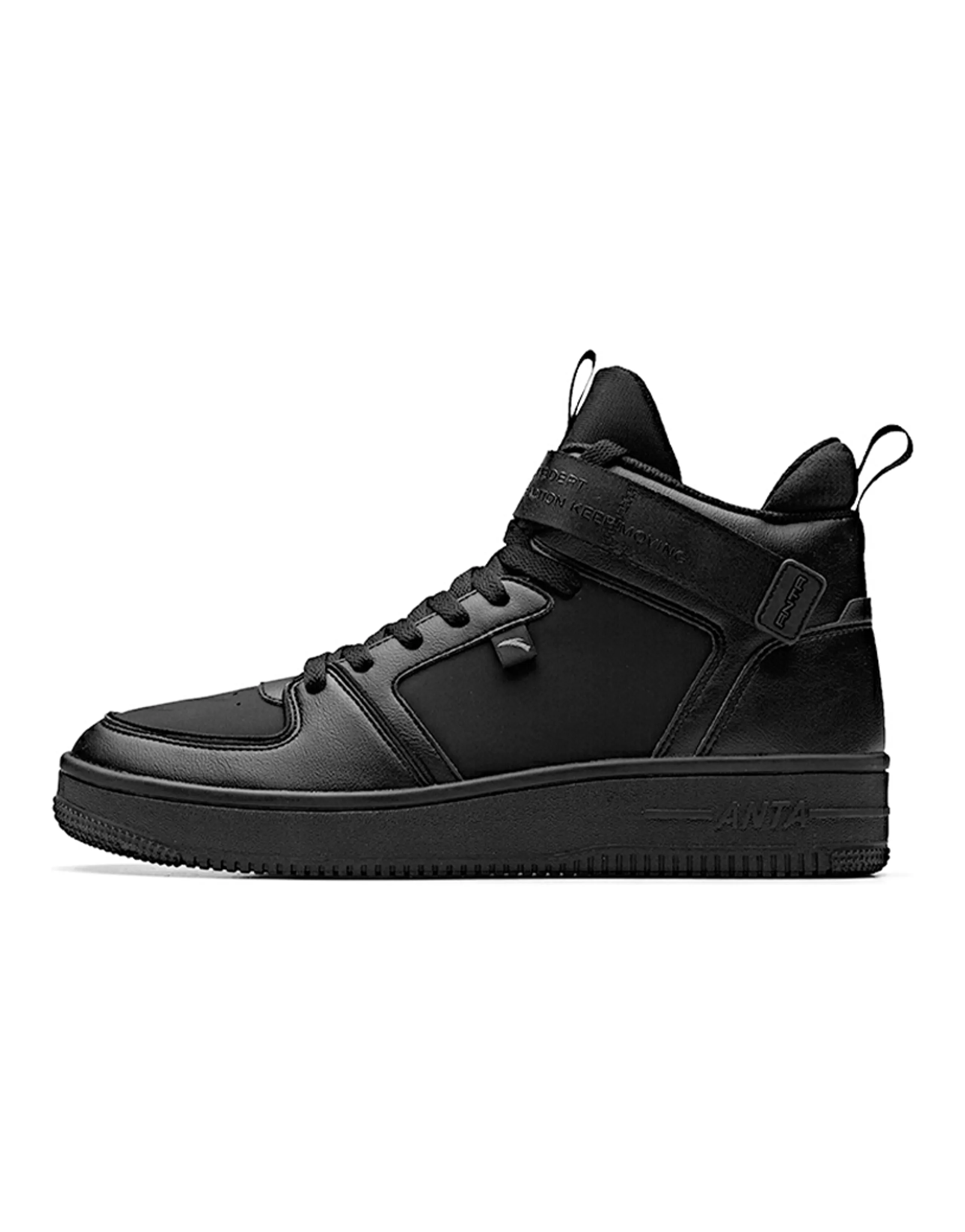 Anta Anti-Slip Wear-Resistant High-Top Skateboard Shoes Black