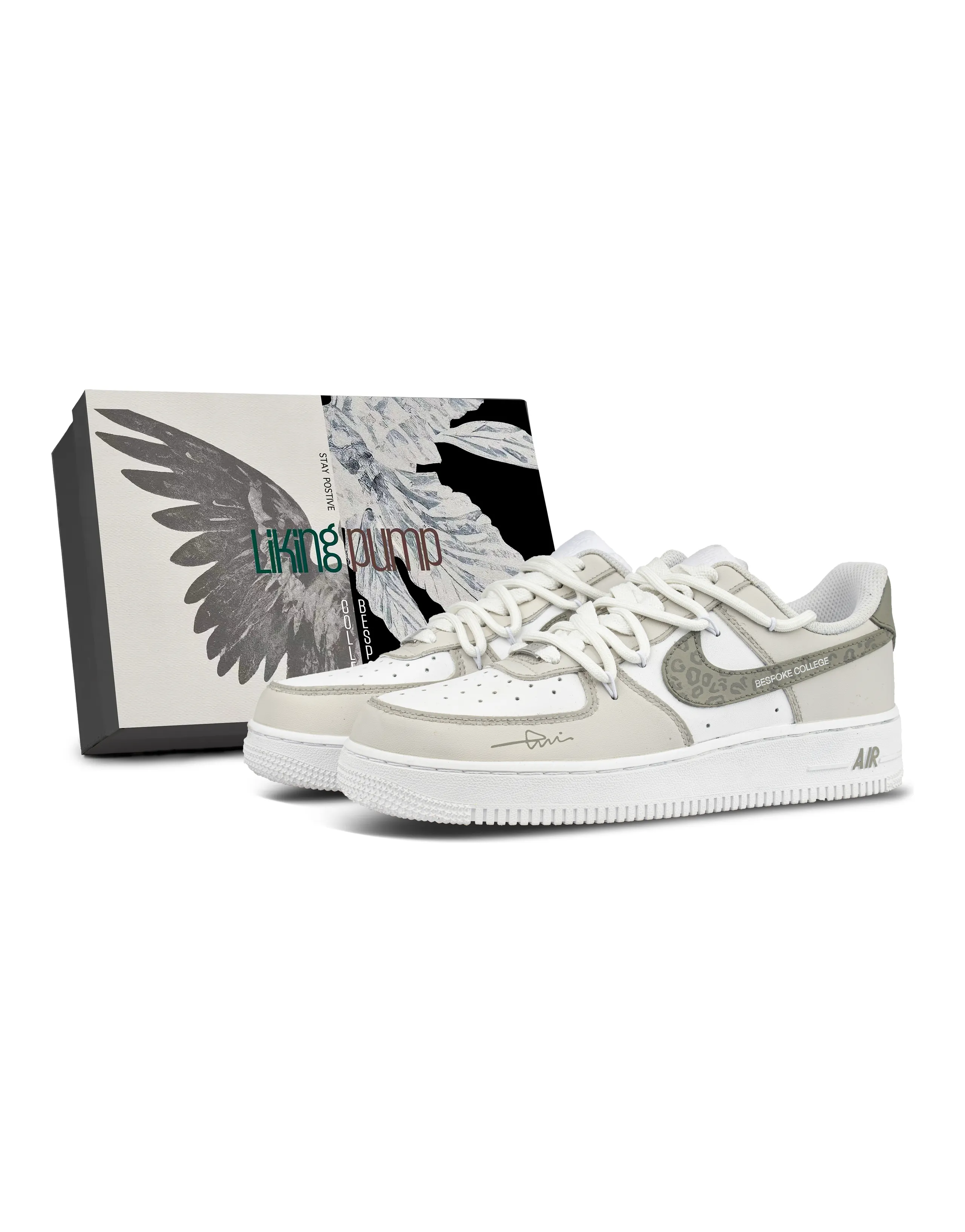 [Custom Sneakers] Nike Air Force 1 'Leopard Print Academy' Gift Box Edition Graffiti Style Wrapping Warm Lightweight Low-Top Sneakers Unisex