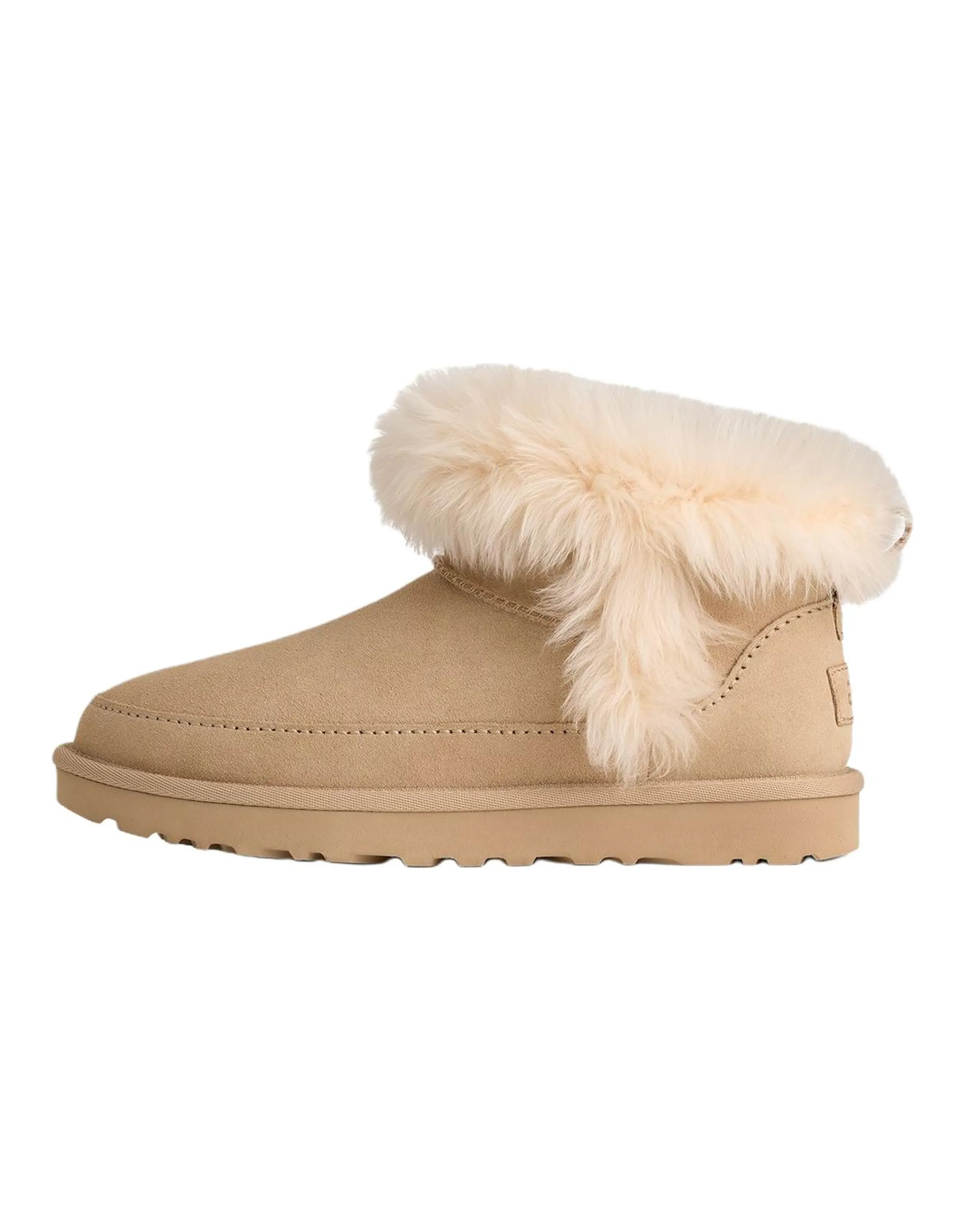 UGG Classic Novelty Cow Split Leather Warm Comfortable Slip-On Snow Boots Women's Brown
