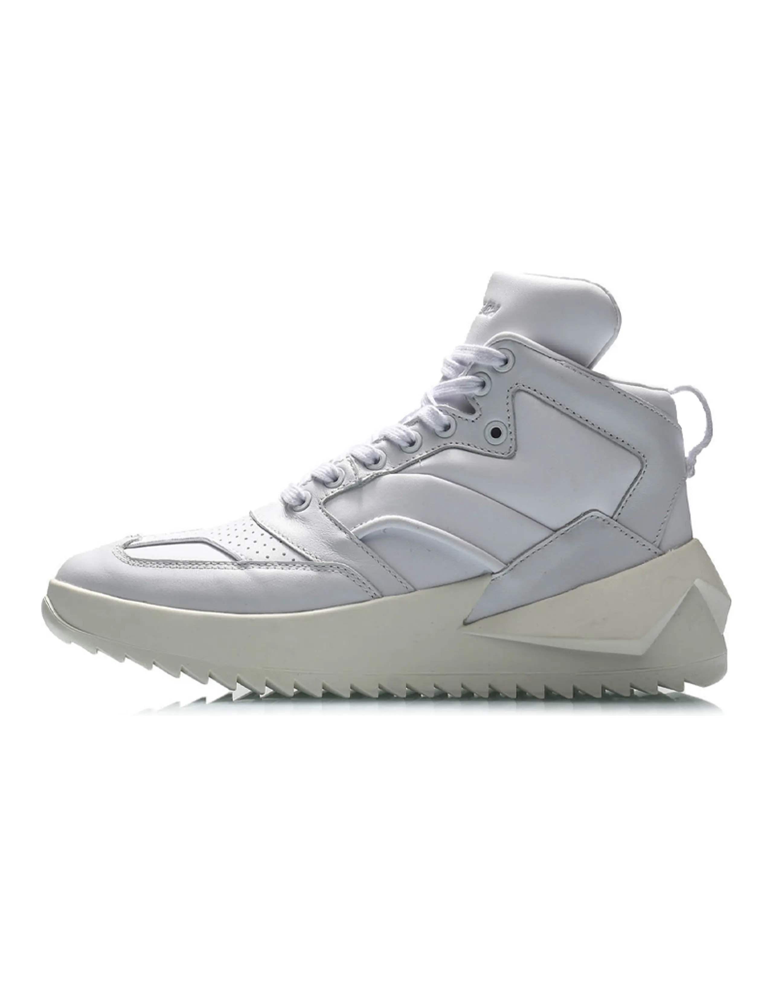 LiNing CF Gold Age 2000 Cushioned Slip-Resistant Rebound Mid-Top Sports Casual Shoes Women's White