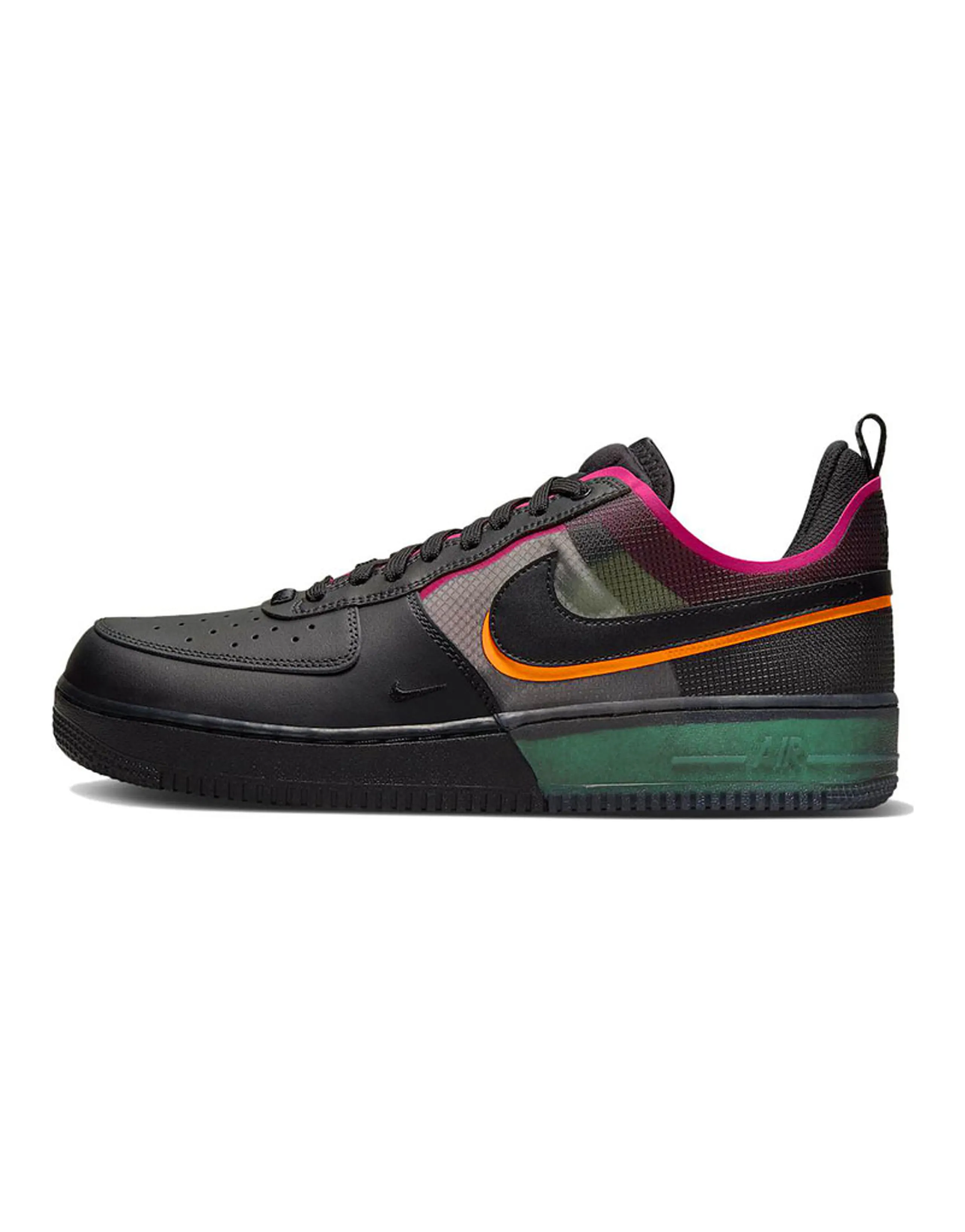 Nike Air Force 1 React Black Black Team Orange Pink Prime
