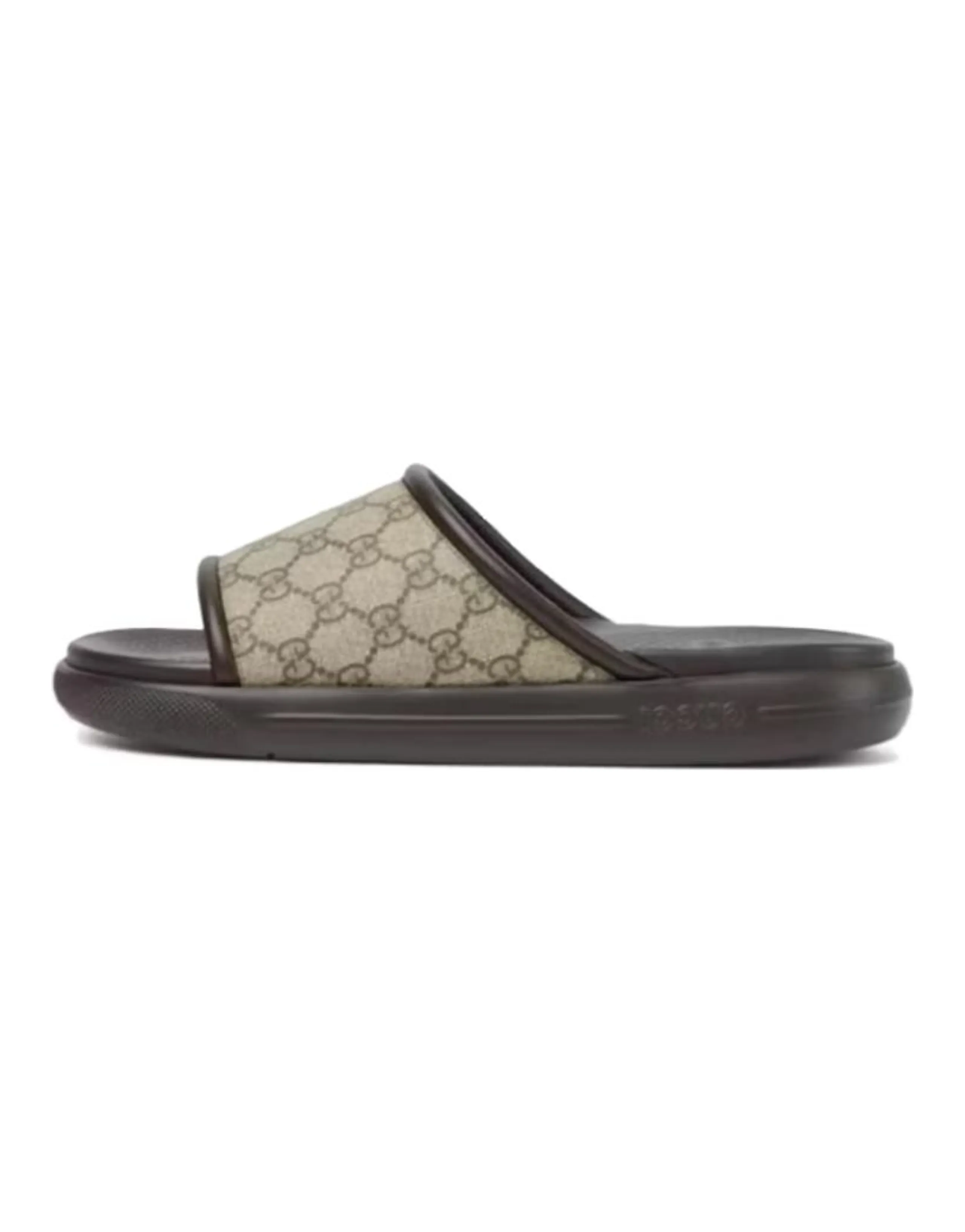 GUCCI Pursuit Supreme Open-Toe Slide Rubber Flip-Flops Men's Beige