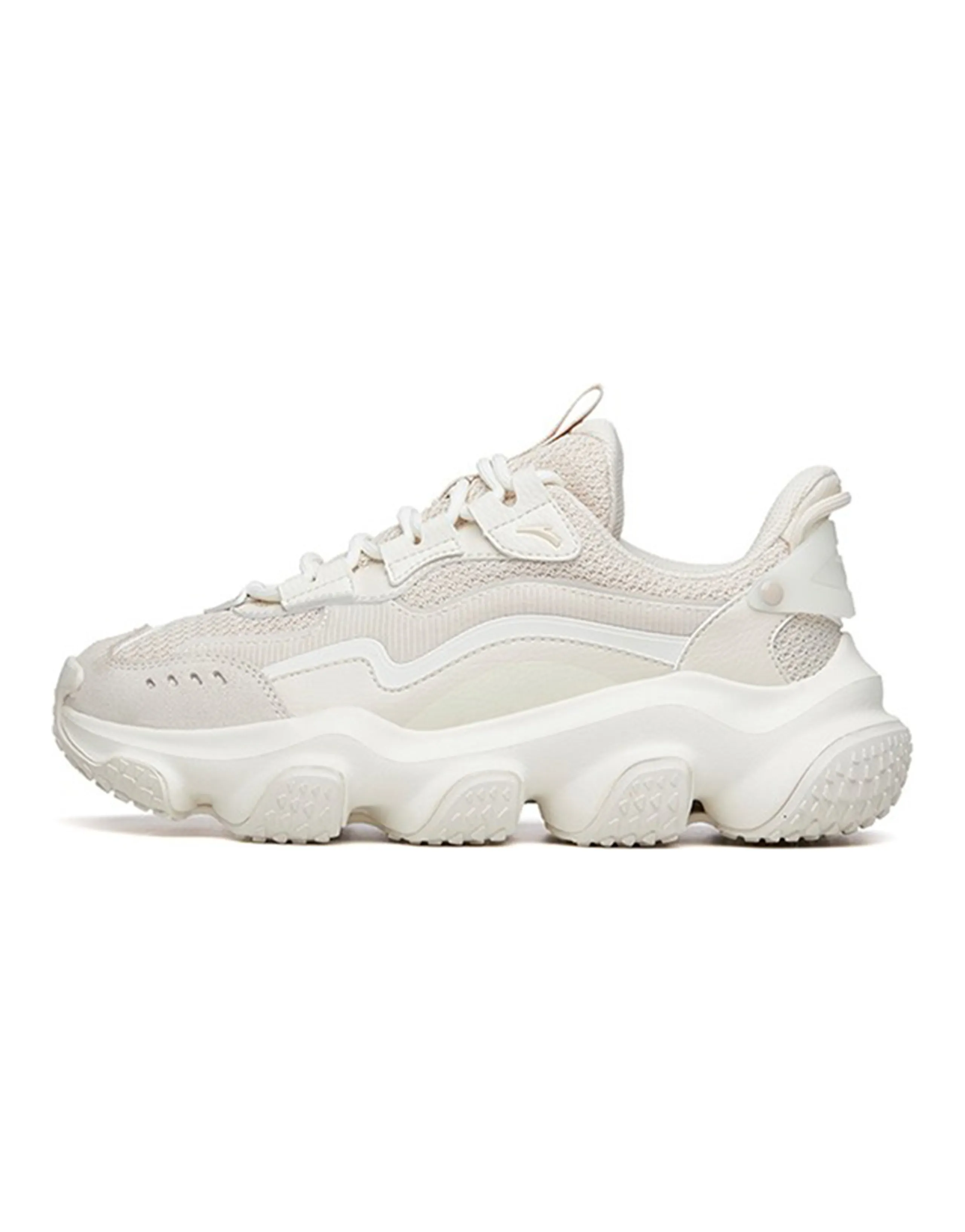 Anta Life Collection Continent White 2.0 Cushioning Wear-Resistant Low-Top Chunky Sneakers Women's Gray White