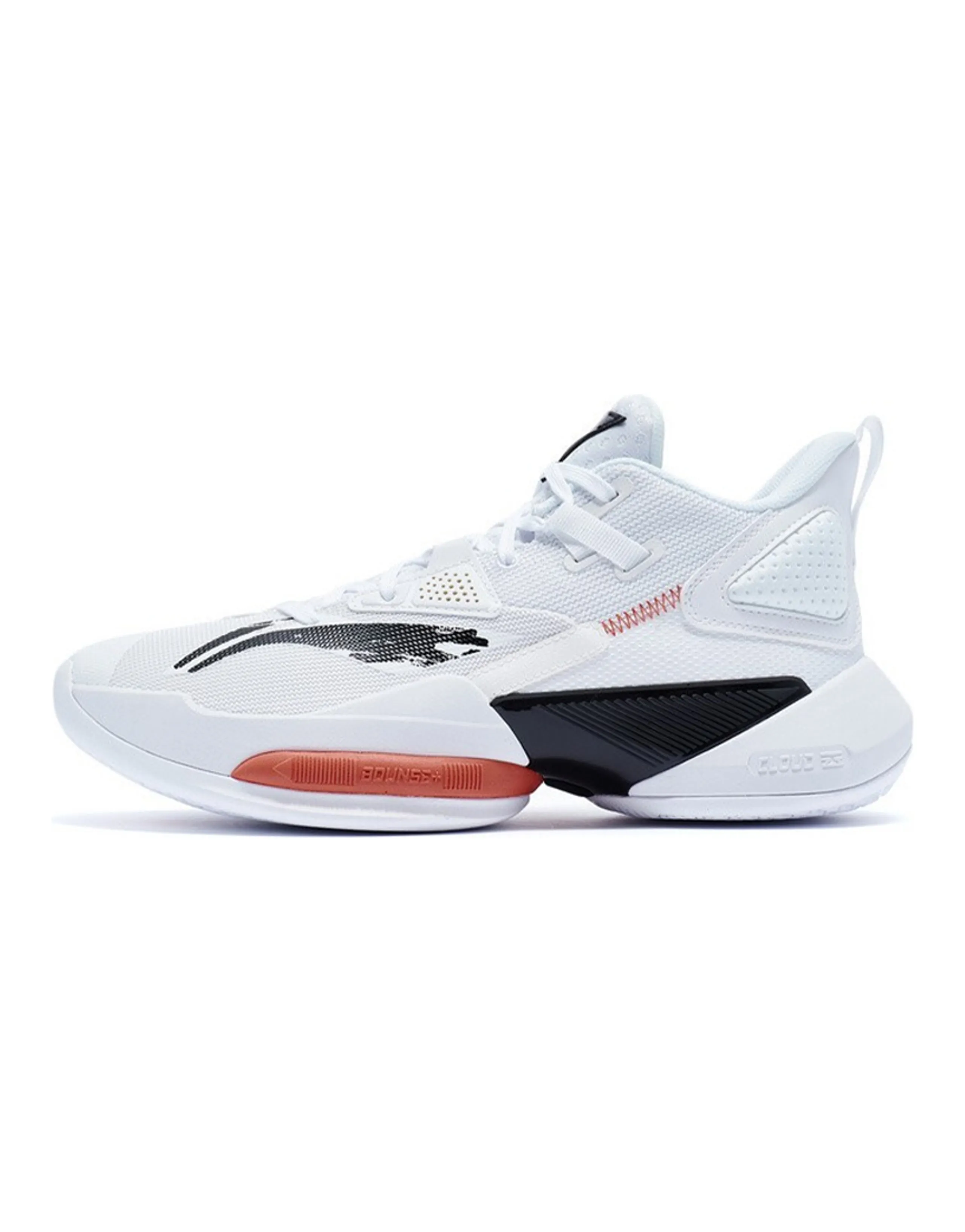 LiNing Power 8 Cushioning Anti-Slip And Wear-Resistant Mid-Top Performance Basketball Shoes White Black