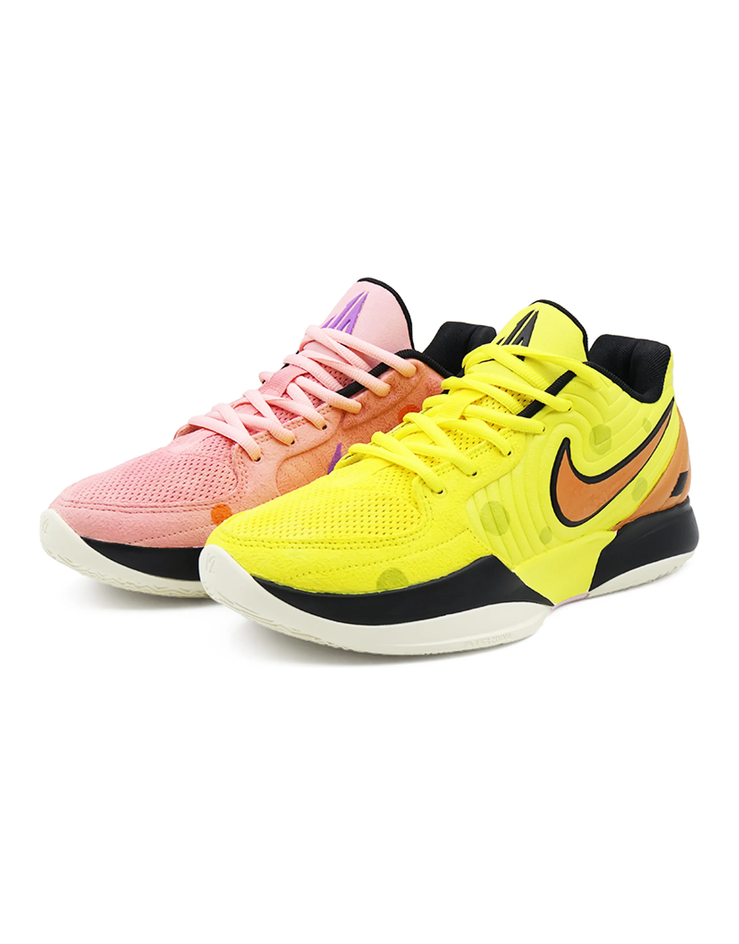 [Custom Sneakers] Nike Ja 2 'Heartbeat Polka Dot' Classic Versatile Low-Top Basketball Shoes Unisex Yellow Pink