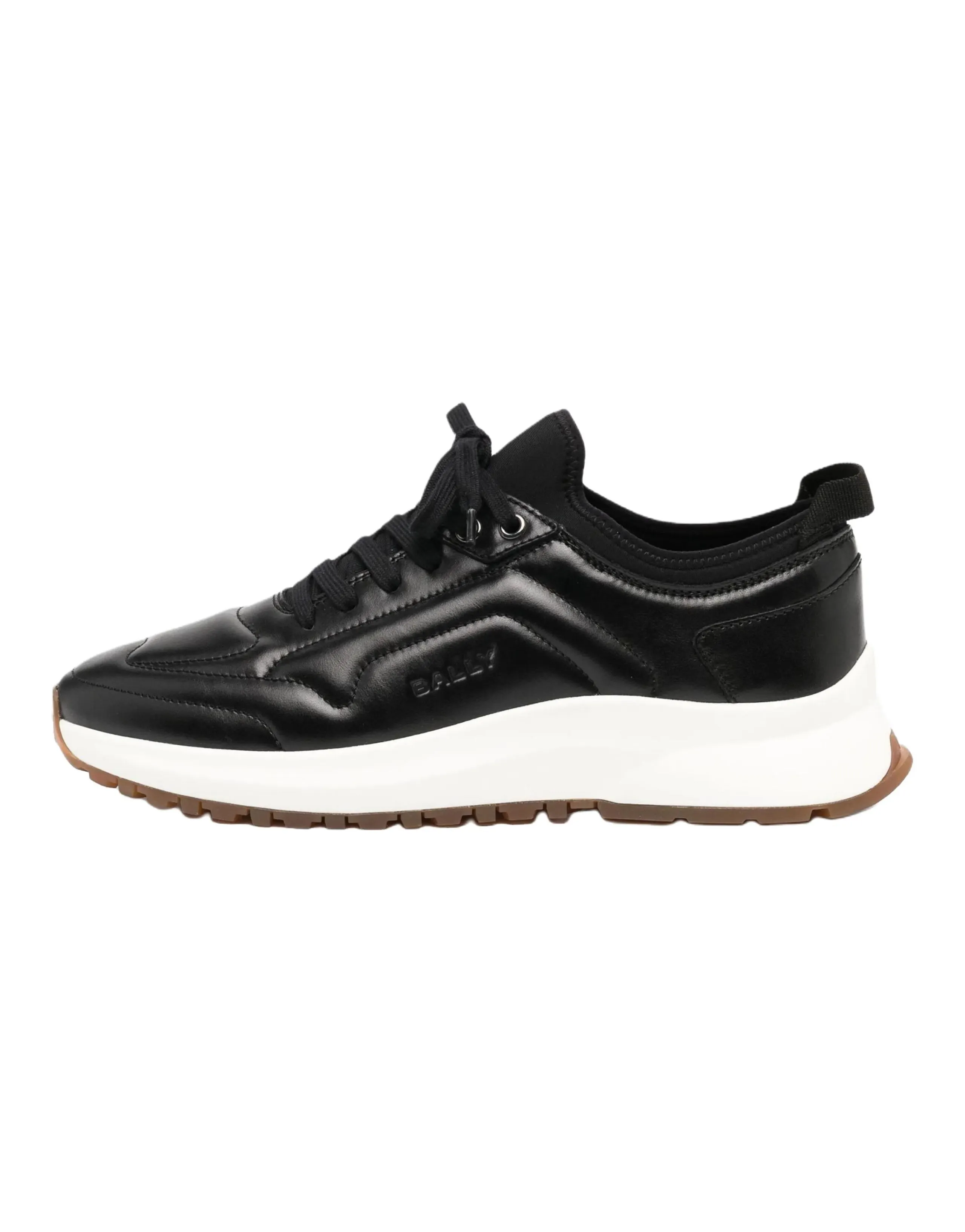BALLY Danyk Calfskin Leather Round Toe Logo Low-Top Casual Shoes Men's Black