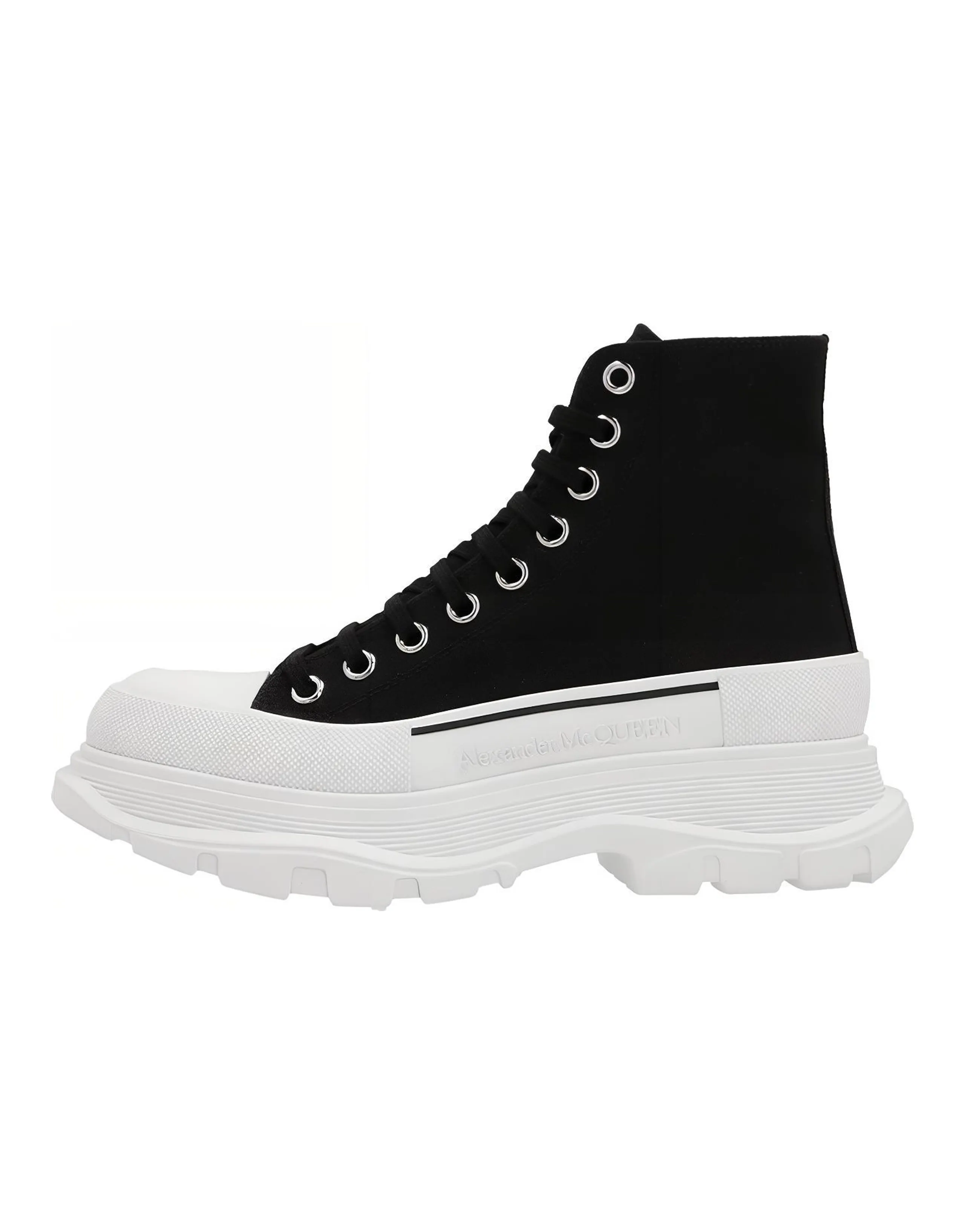 Alexander McQueen Tread Slick Lace Up Boot 'Black White' Women's