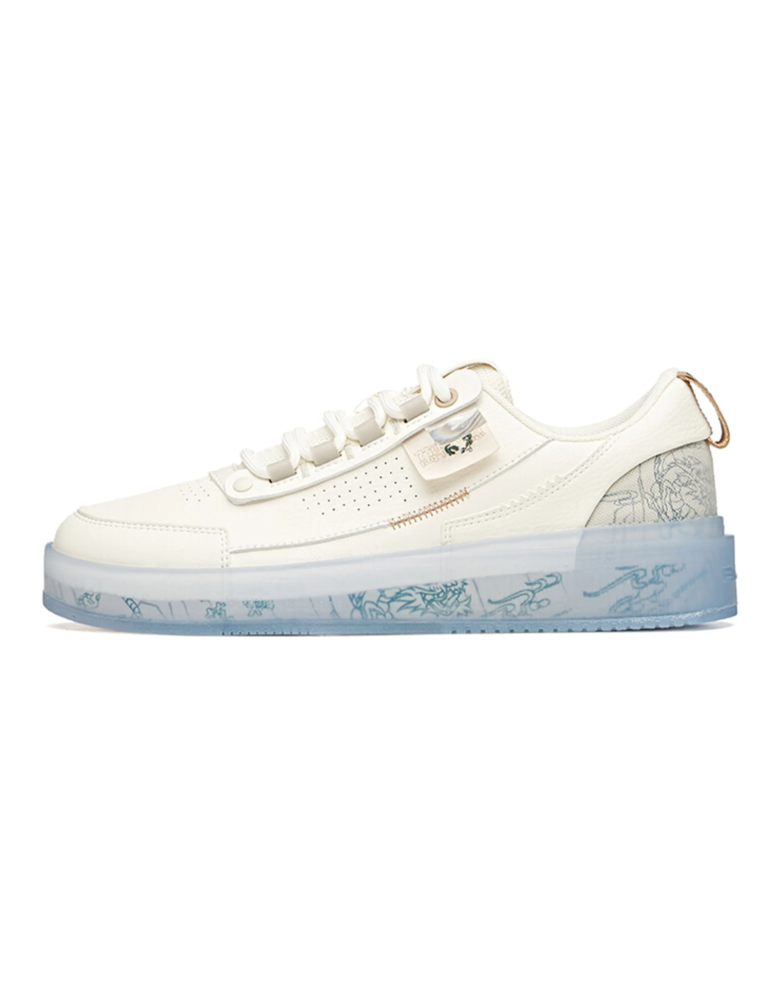 Anta Anti-Slip And Wear-Resistant Lightweight Low-Top Skateboard Shoes White Gray