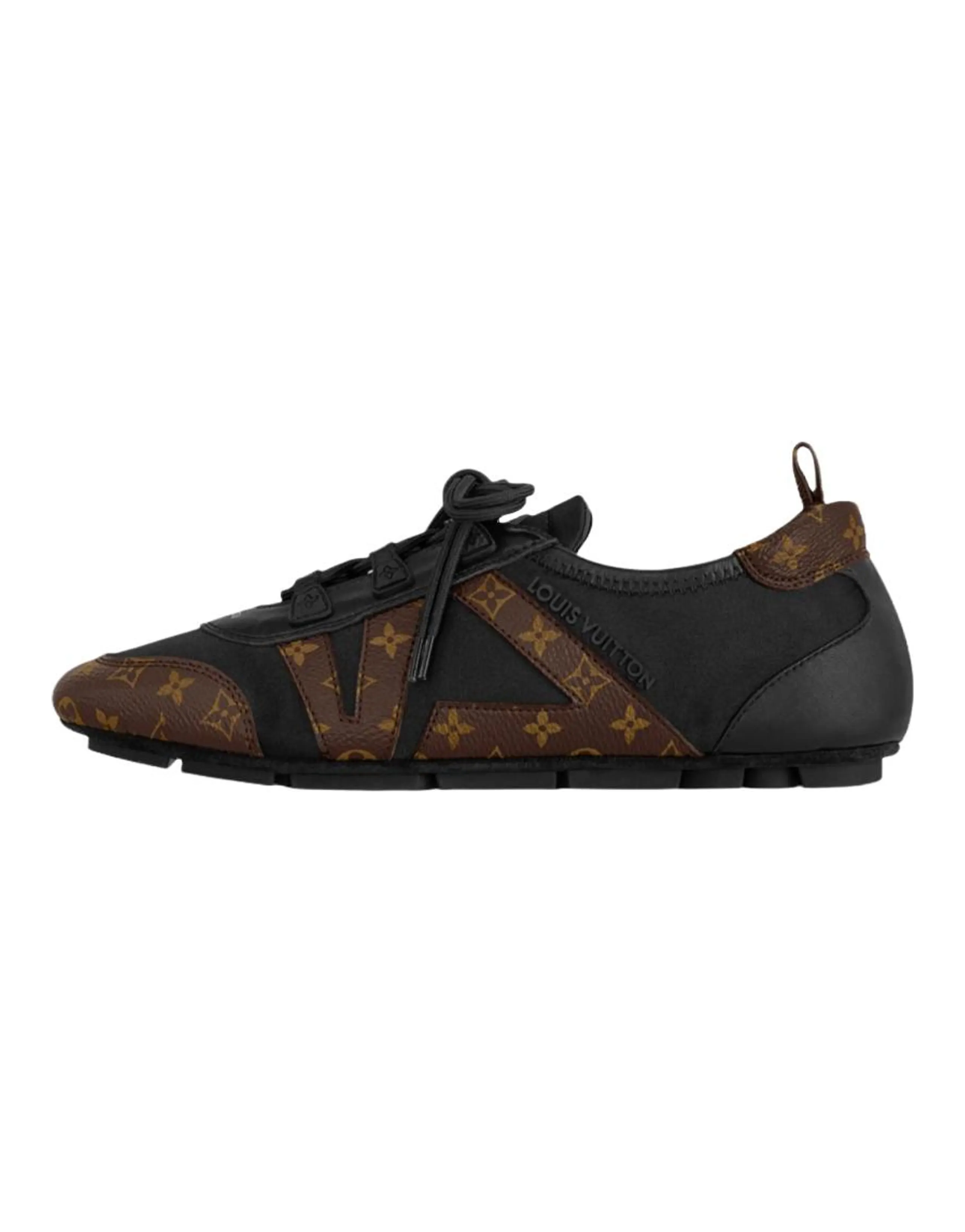 LOUIS VUITTON Sneakerina Trainer Ballet Style Round Toe Lace-Up Thin Sole Low-Top Casual Shoes Women's Brown