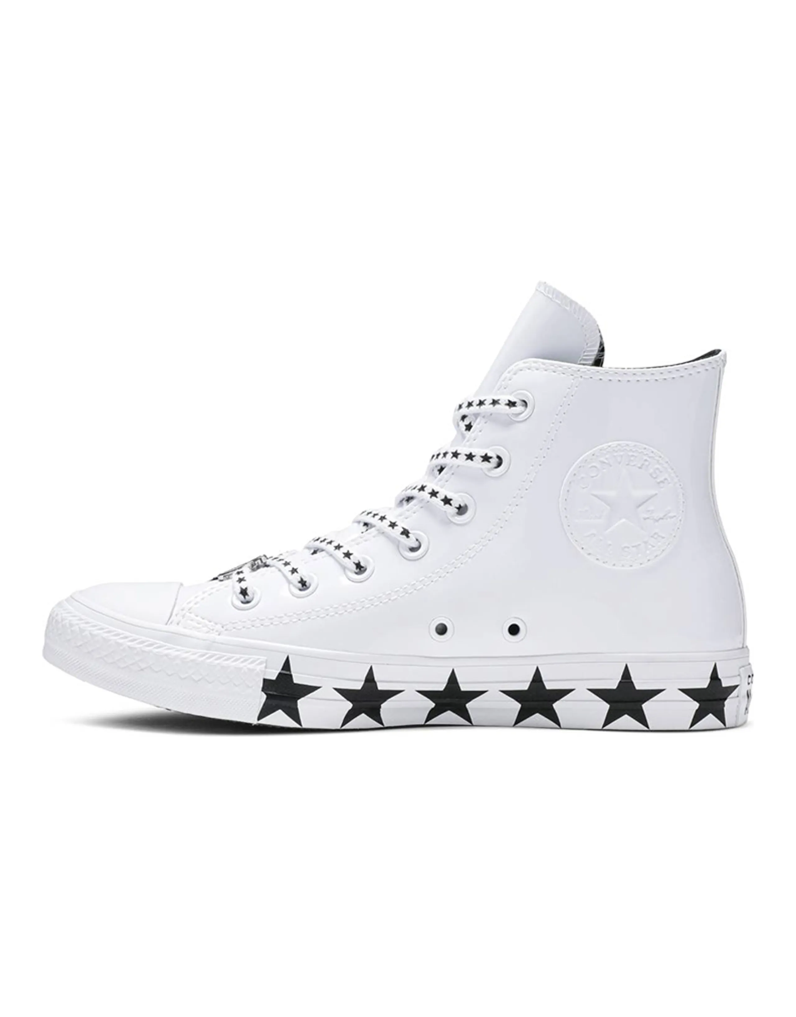 Converse Chuck Taylor All Star Hi Miley Cyrus White Black Stars Women's