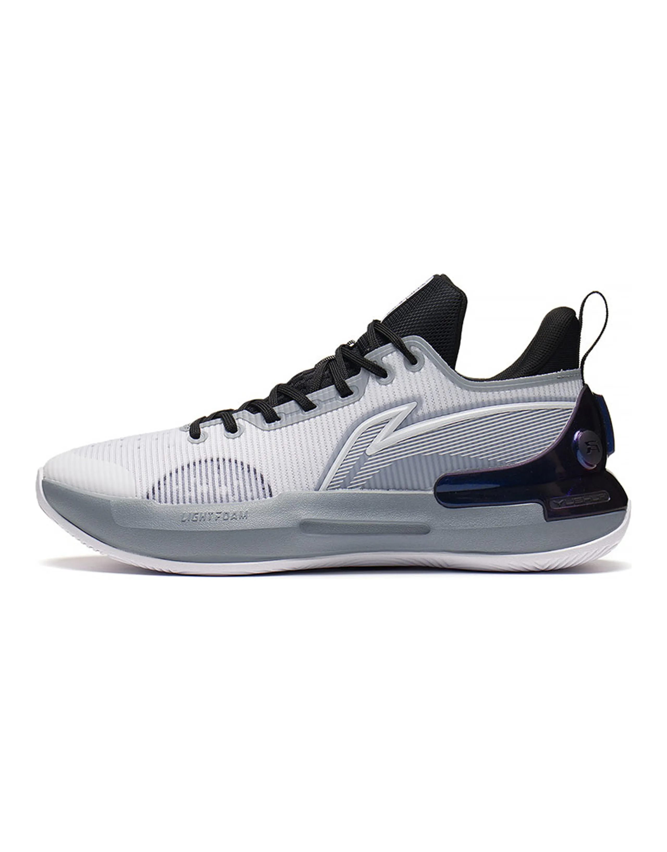 LiNing YuShuai Retro Durable Breathable Low-Top LIGHT FOAM;SYNCHRO-ADJUST SYSTEM Basketball Shoes White Gray