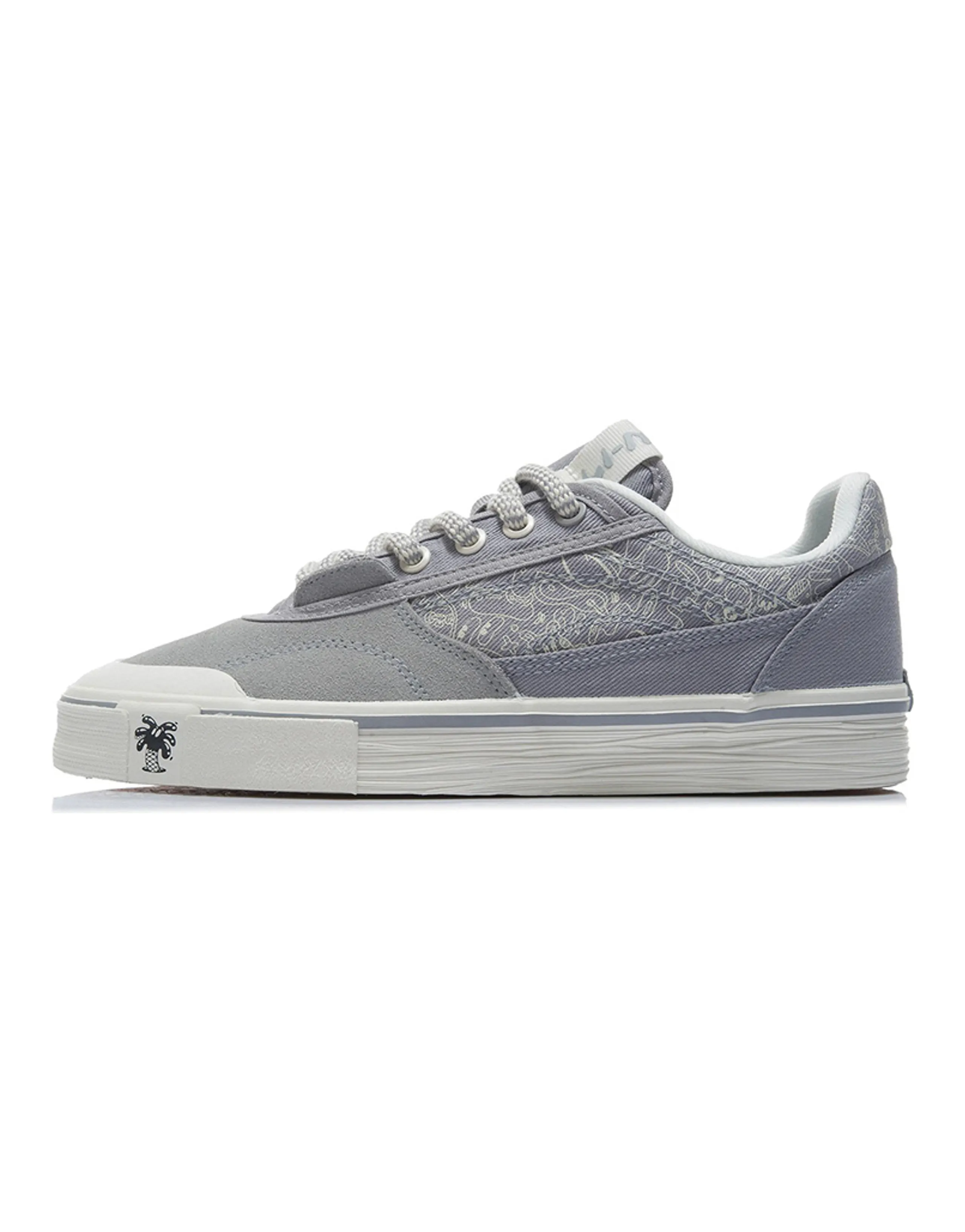 Steven Harrington X LiNing Skateboard Shoes Men Low-Top Snow Gray
