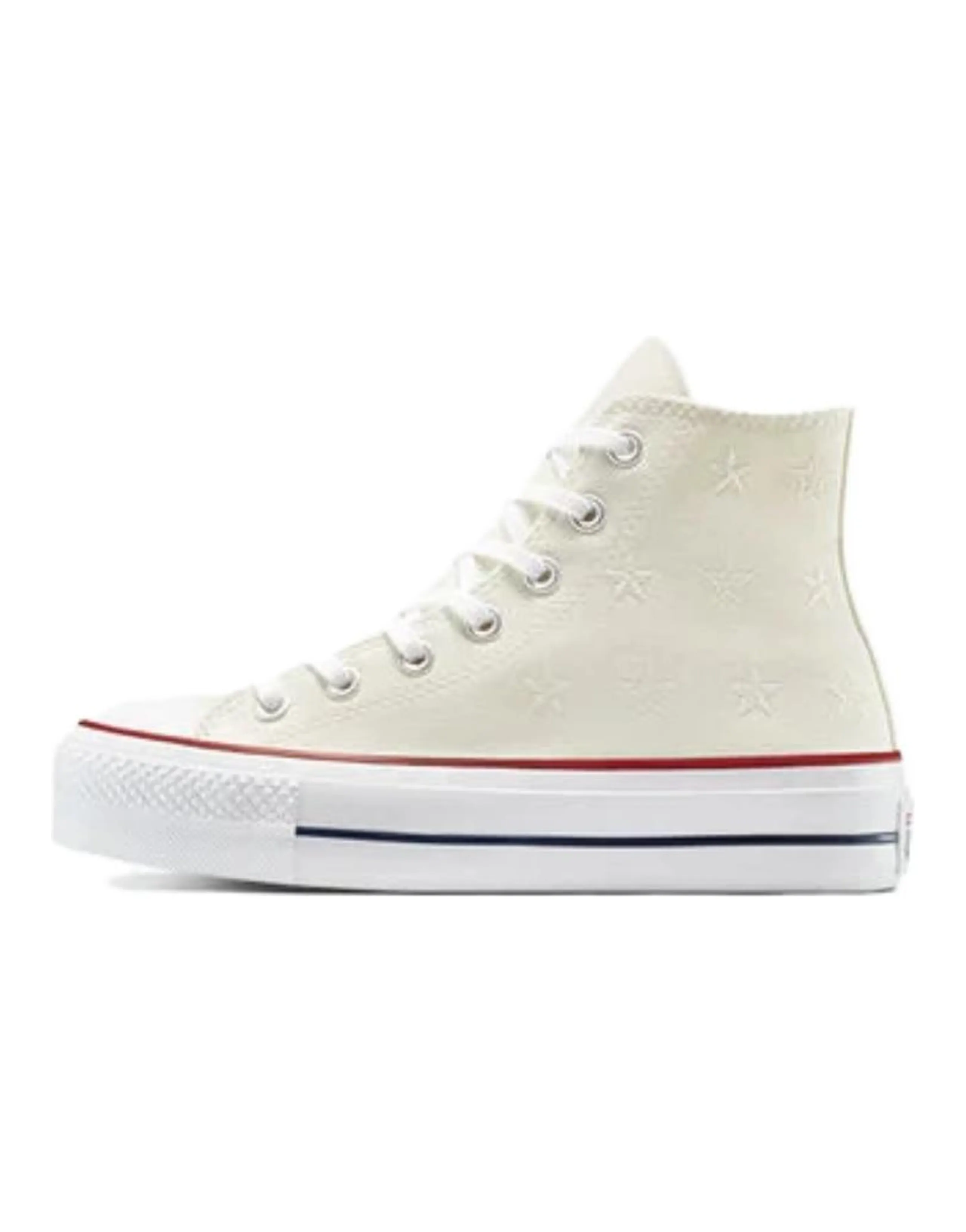Converse Chuck Taylor All Star Lift Platform Archive Stars Comfortable Versatile High-Top Canvas Shoes Women's White