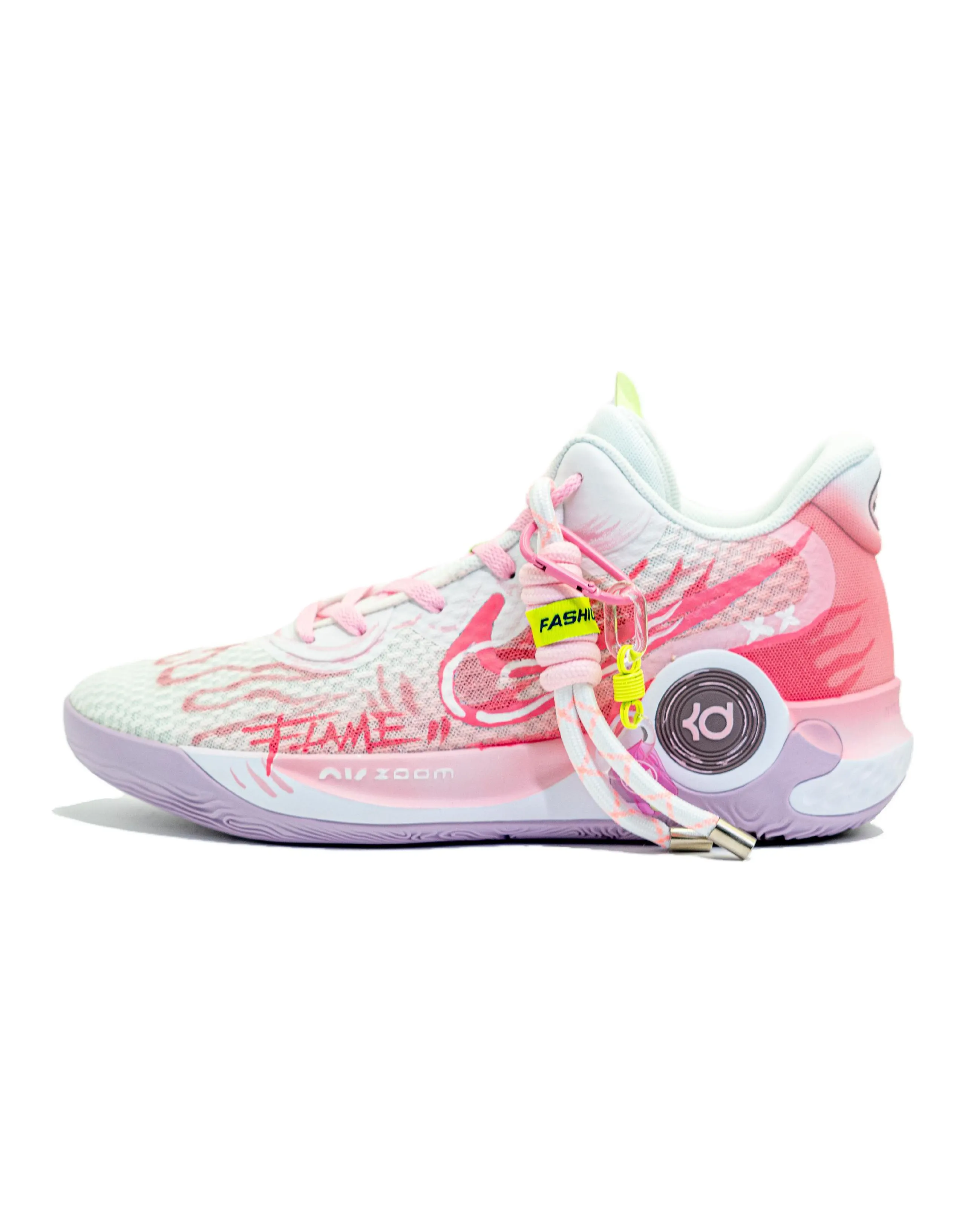 Nike KD Trey 5 IX Slip Resistant Mid Top Vintage Basketball Shoes Unisex Pink Asian Version