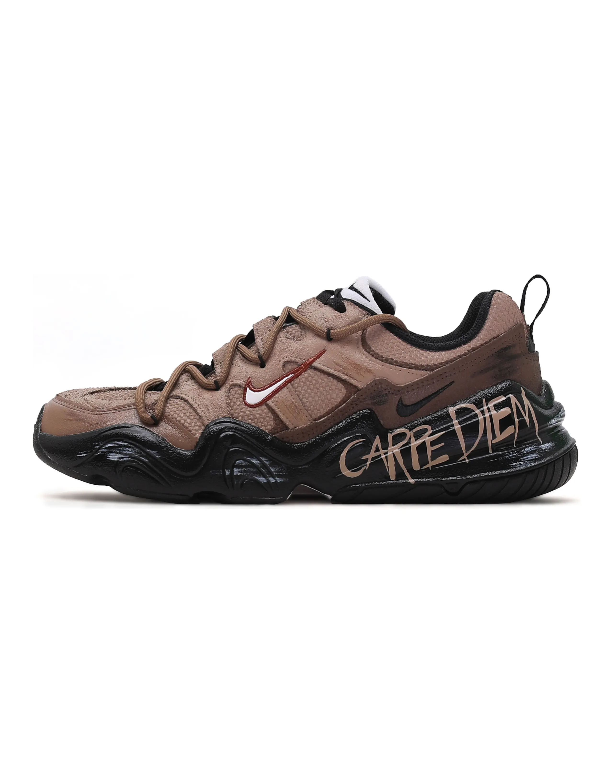 [Custom Sneakers] Nike Tech Hera Cow Split Leather Sandstorm Trendy Fashion Sport Versatile Cushioning Low-Top Casual Shoes Women's