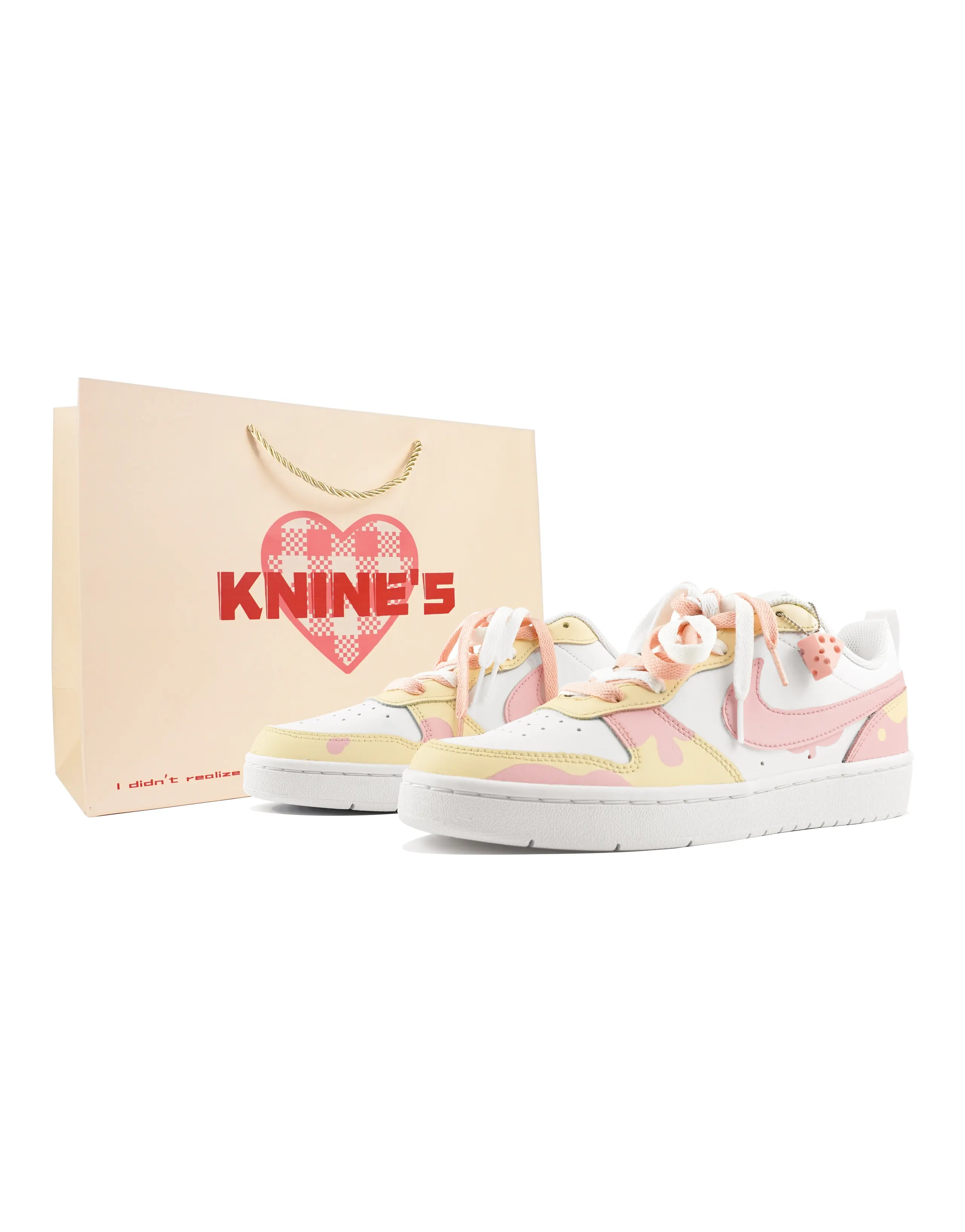 Nike Court Borough Series Low 2 Low Top Skateboard Shoes GS White Yellow