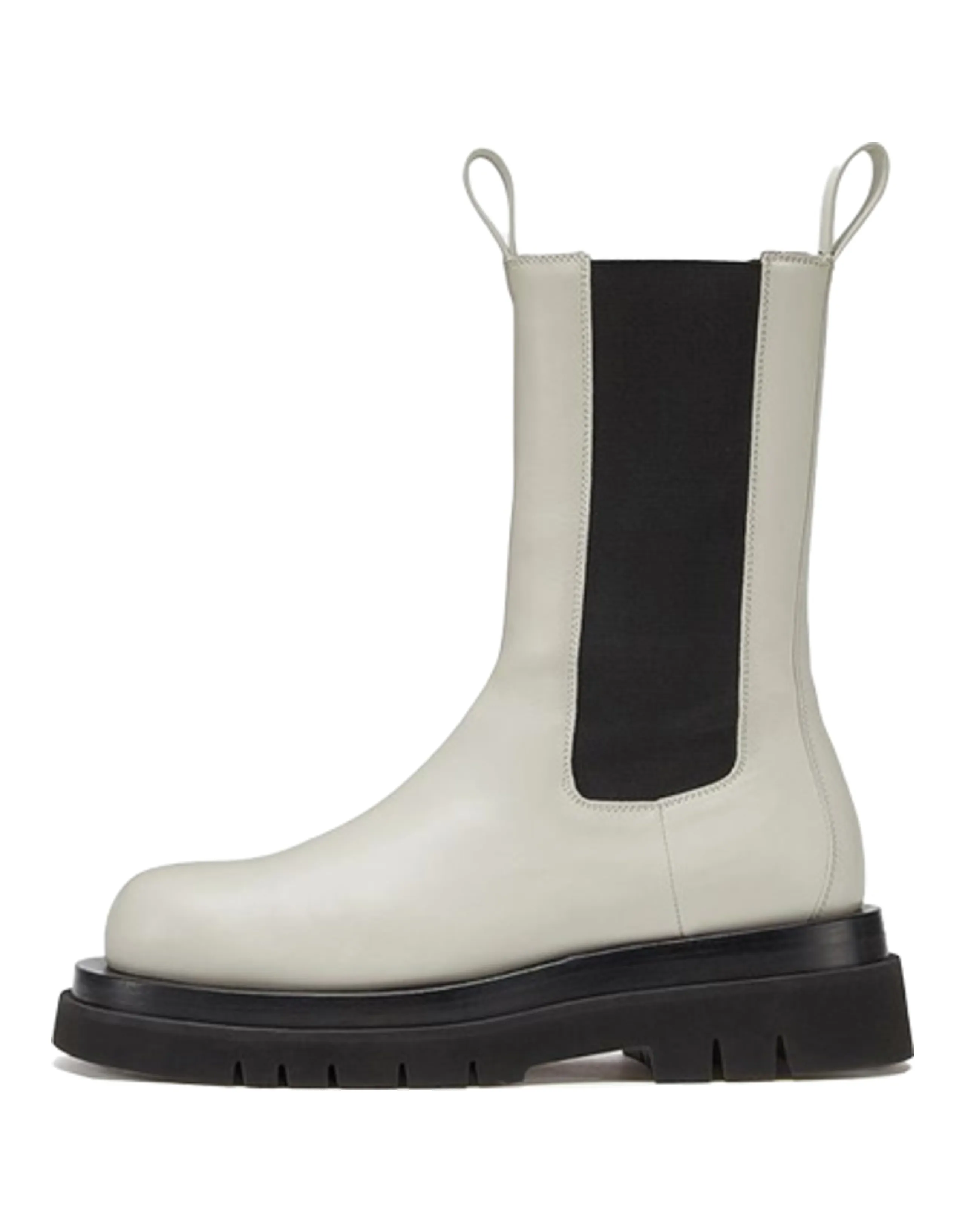 Bottega Veneta Lug Short Chelsea Boots Women's White Black
