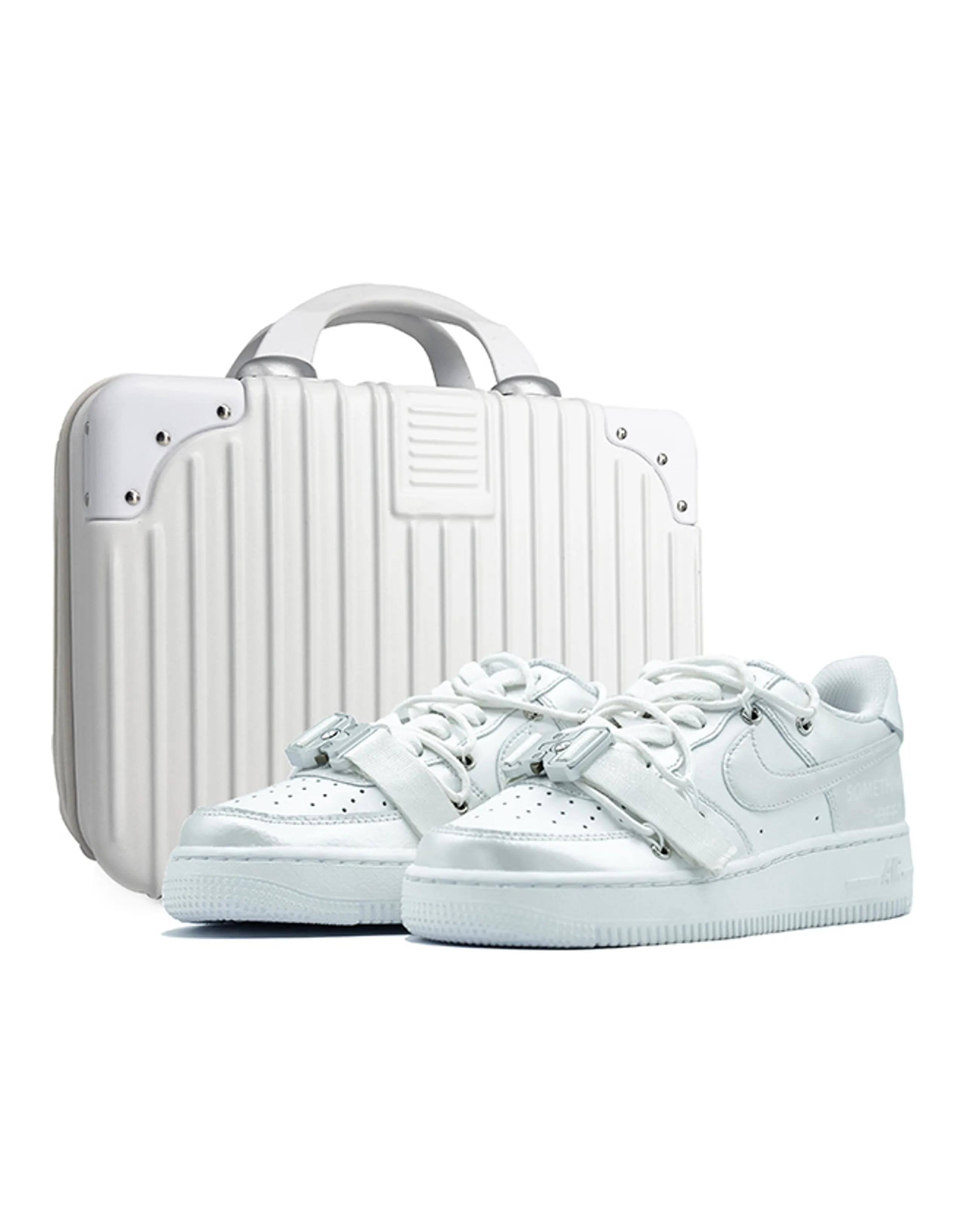 Nike Air Force 1 Skateboard Shoes Men Low-Top Silver/White