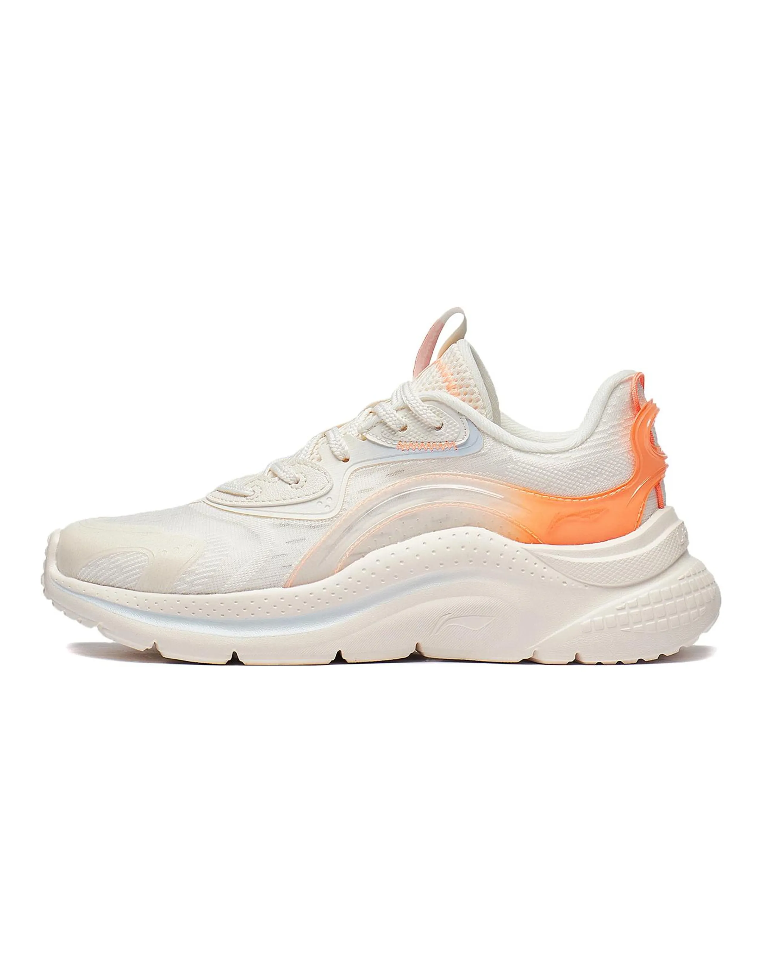 LINING Liuyun Casual Shoes Women's Low-Top White Orange