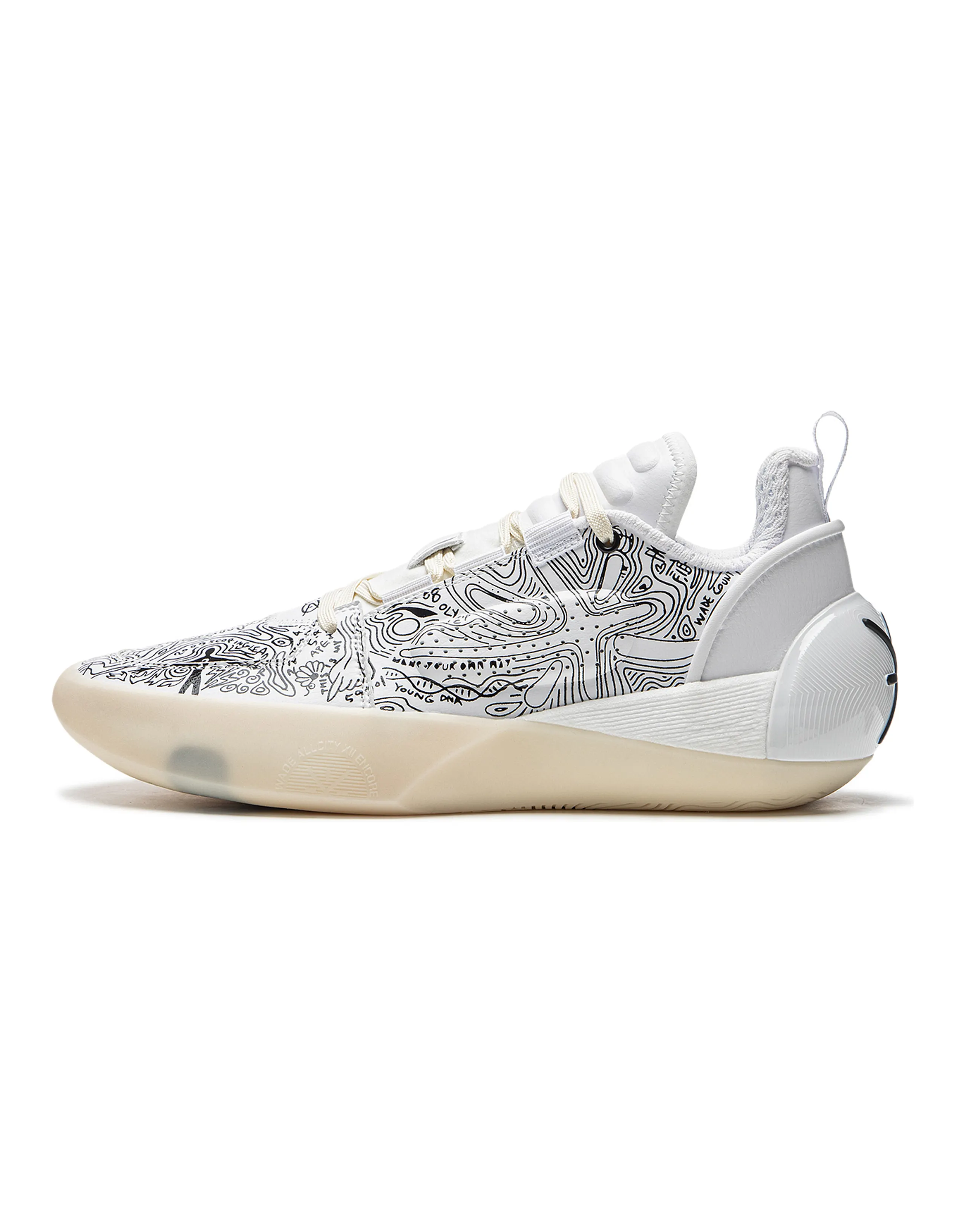 LINING All City 12 Encore Basketball Shoes Men Low-Top White Black