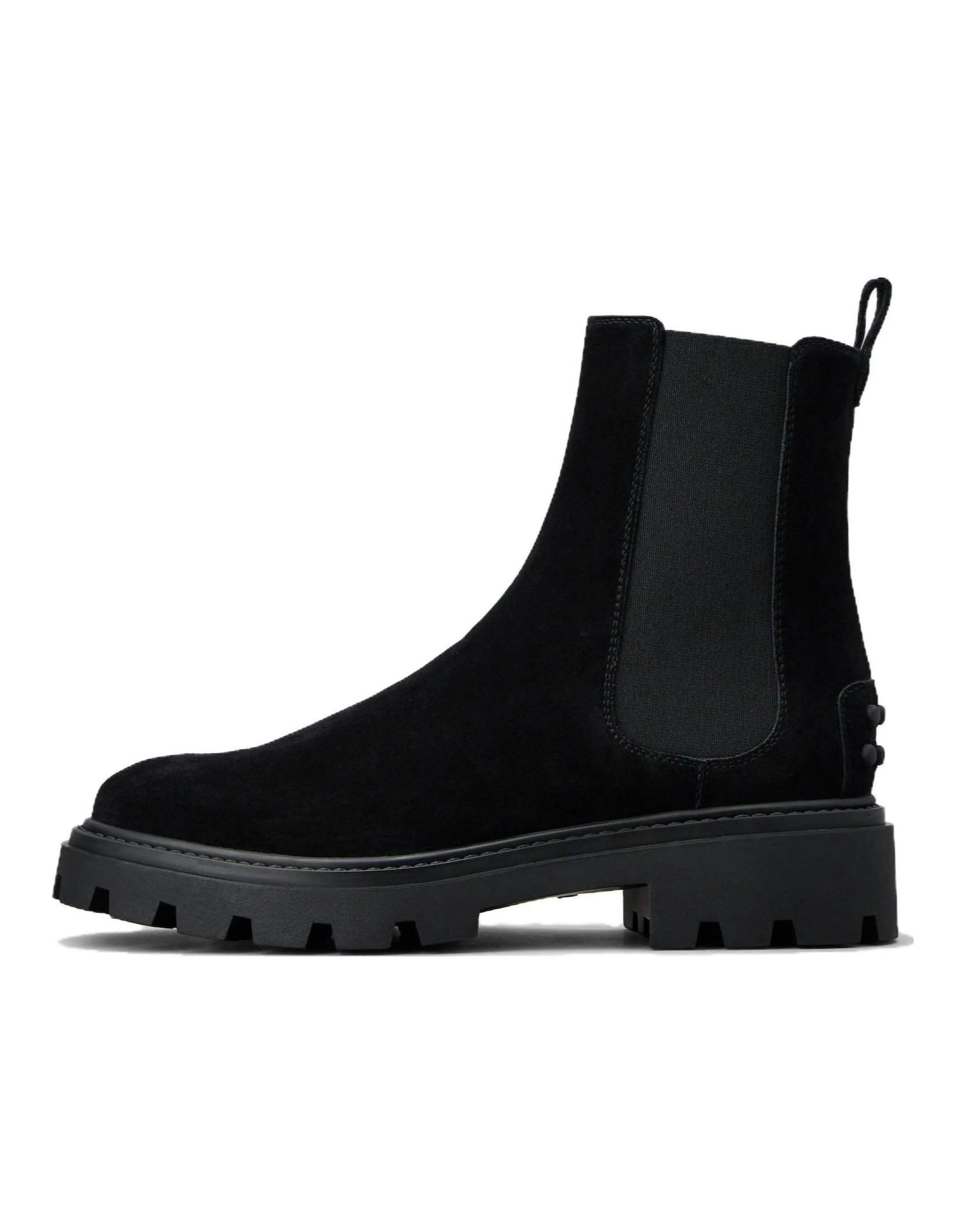 TOD'S Suede Simple Versatile Short-Cut Chelsea Boots Women's Black