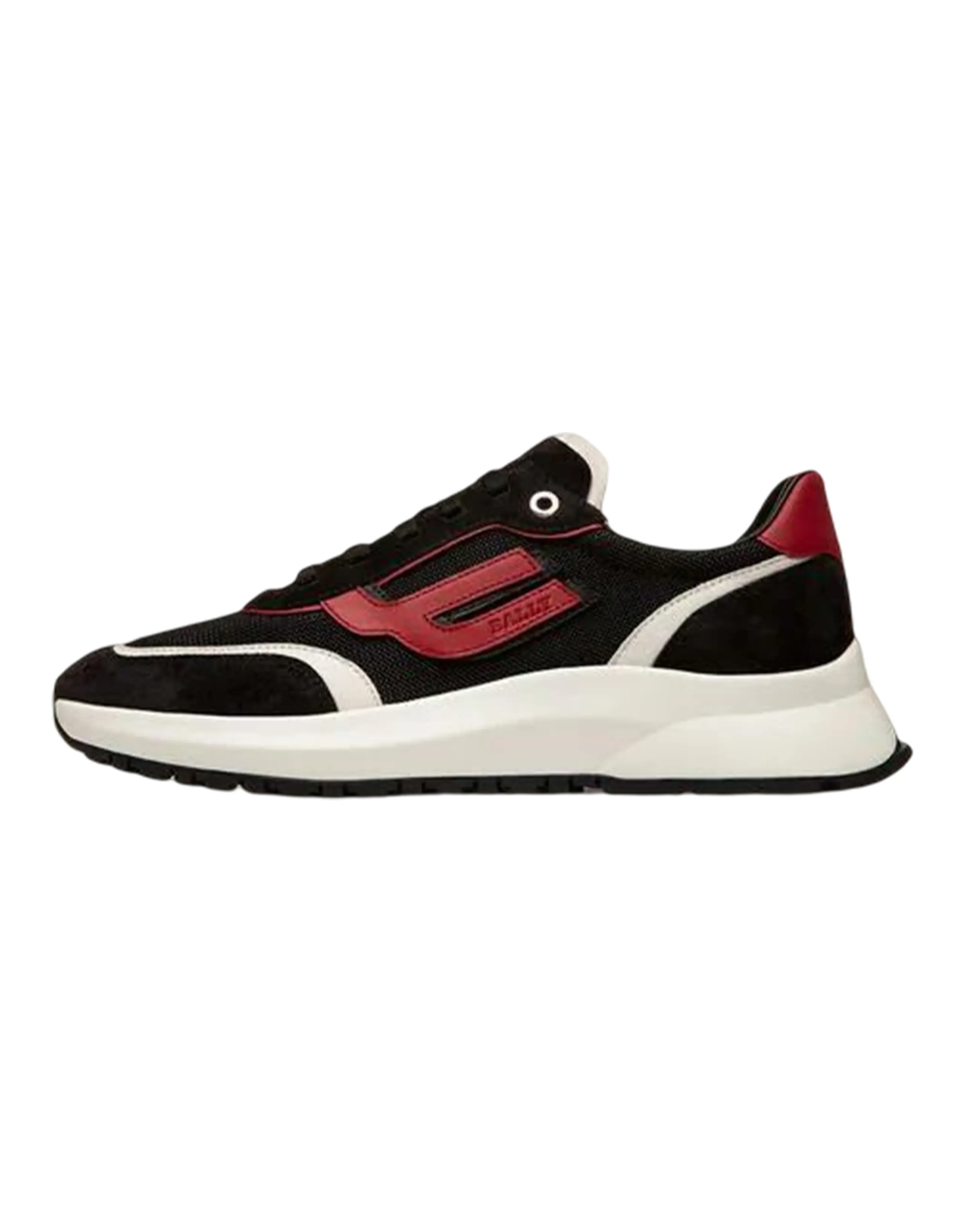 BALLY Anti-Slip Wear-Resistant Low-Top Casual Shoes Men's Black Red