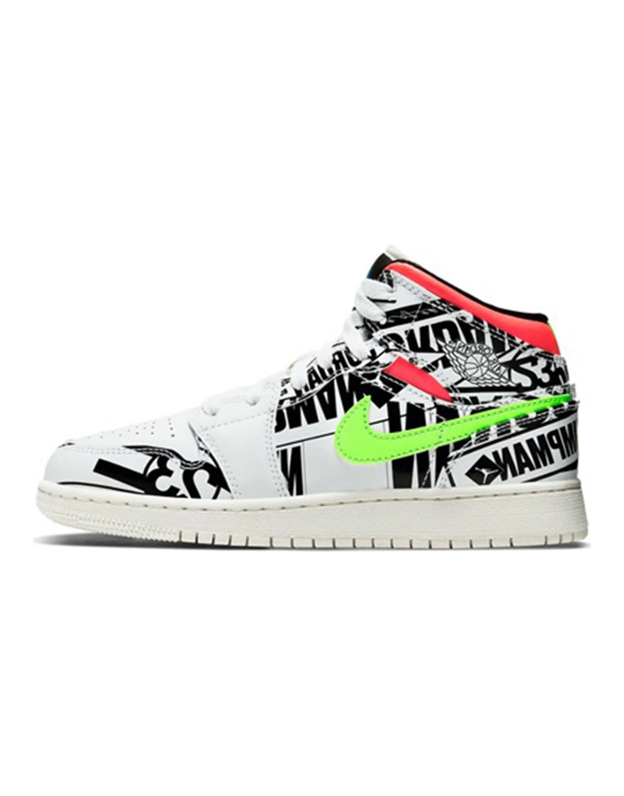 Jordan 1 Mid GS All Over Logos