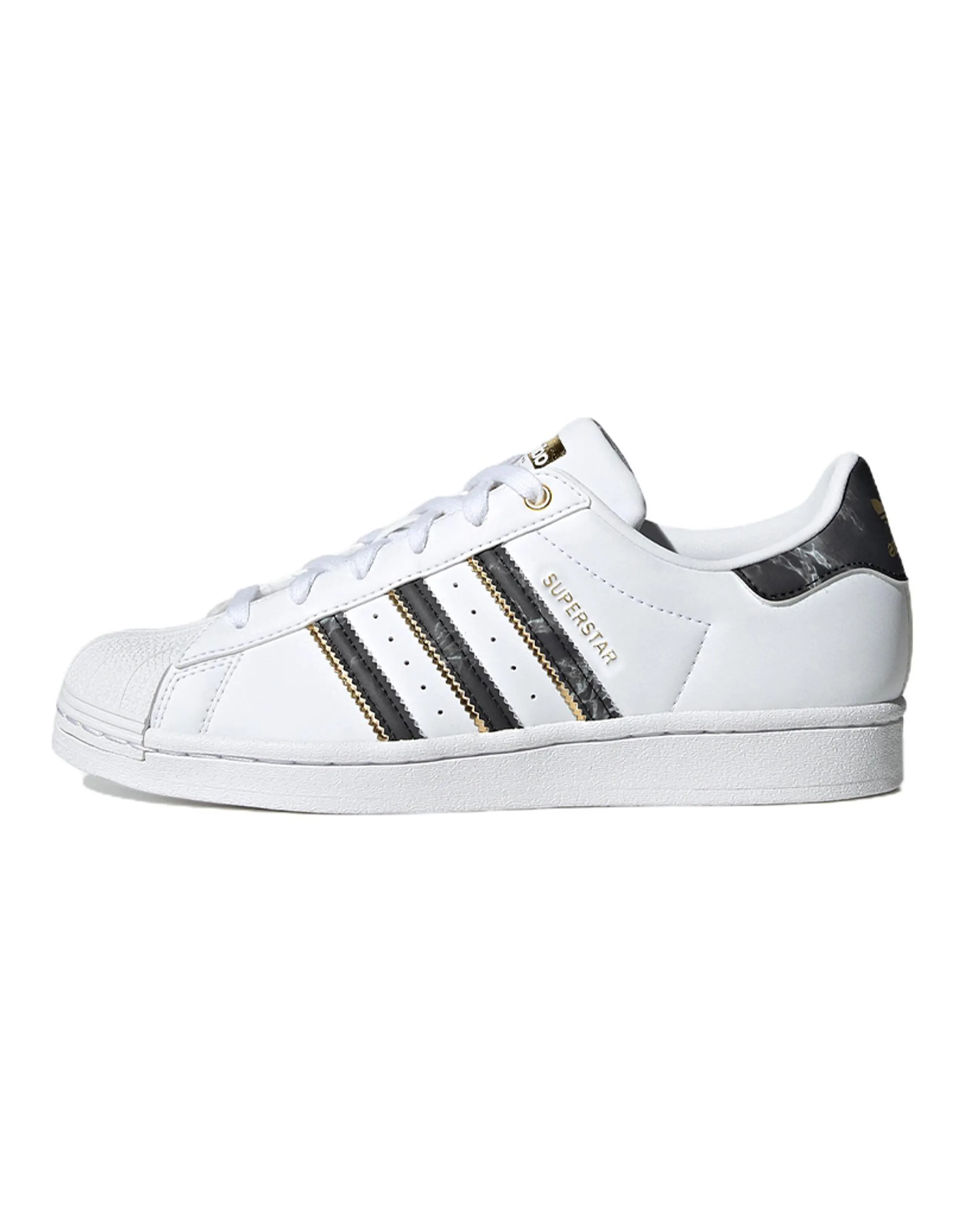 Adidas Superstar Shoes 'White Black / Gold Metallic' Women's
