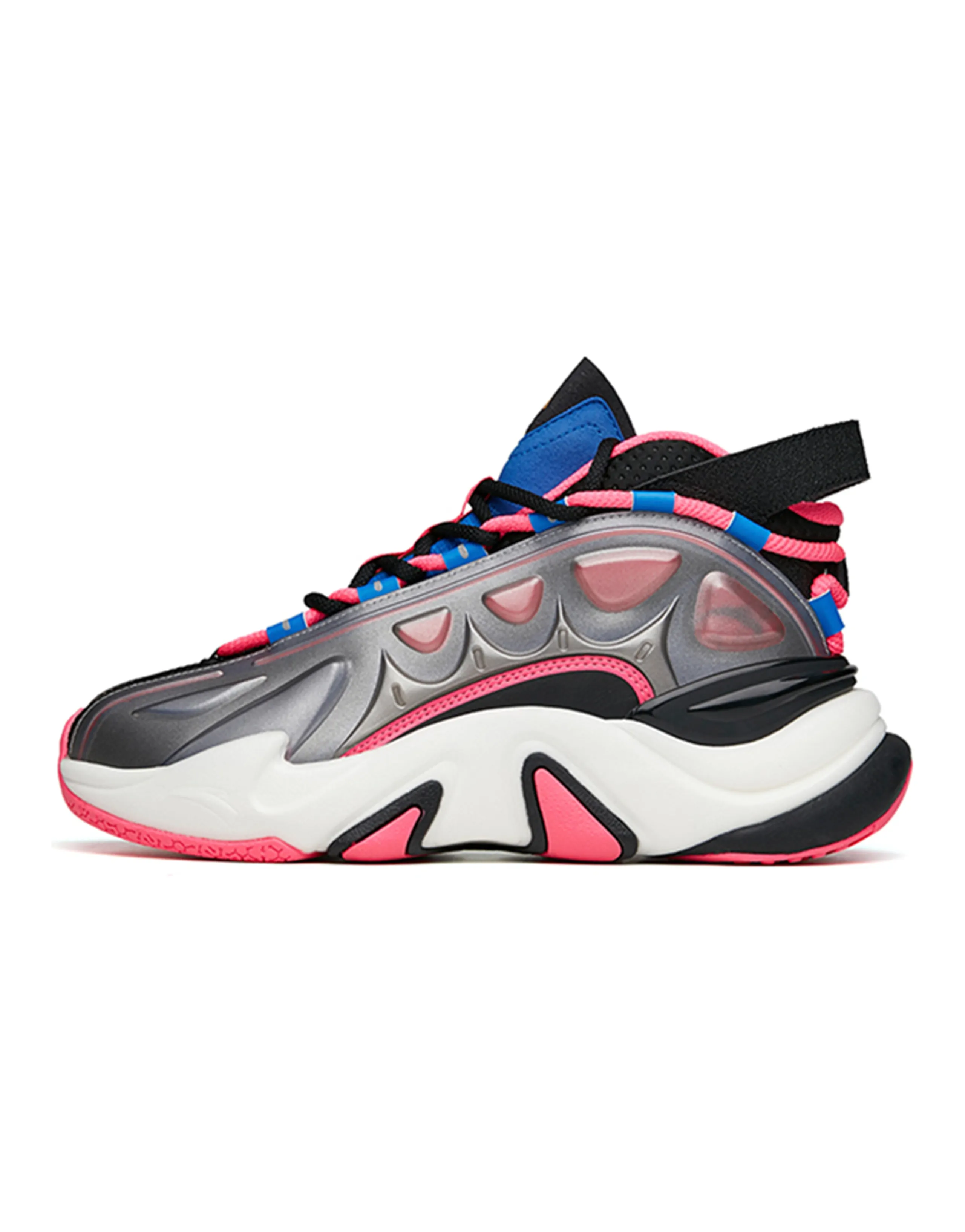 ANTA Casual Shoes Men Mid Top Black/Imperial Blue/Fluorescent Digital Pink