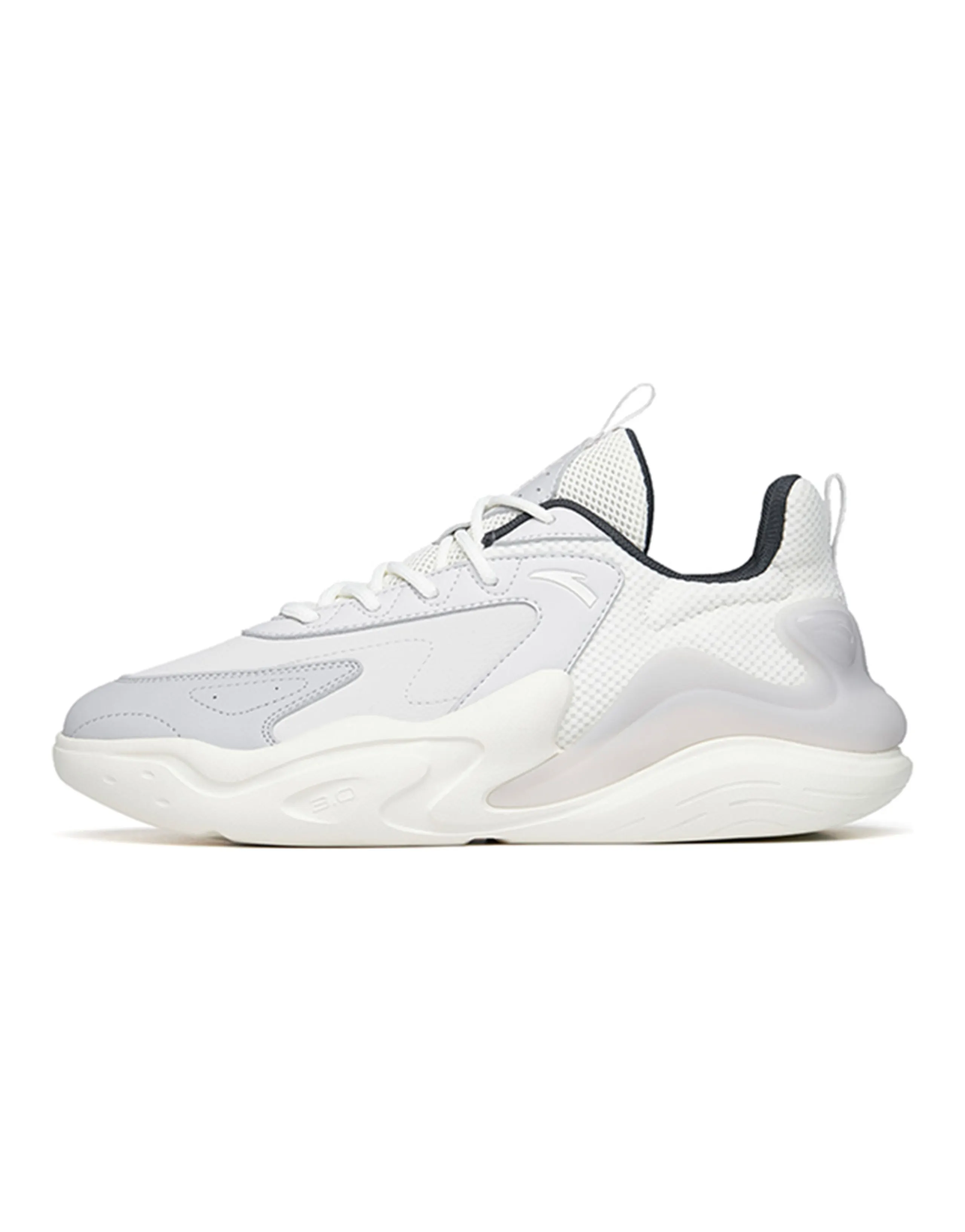 Anta Chaobai 3.0 Leather Comfortable Low-Top Casual Sneakers Men's Gray-White
