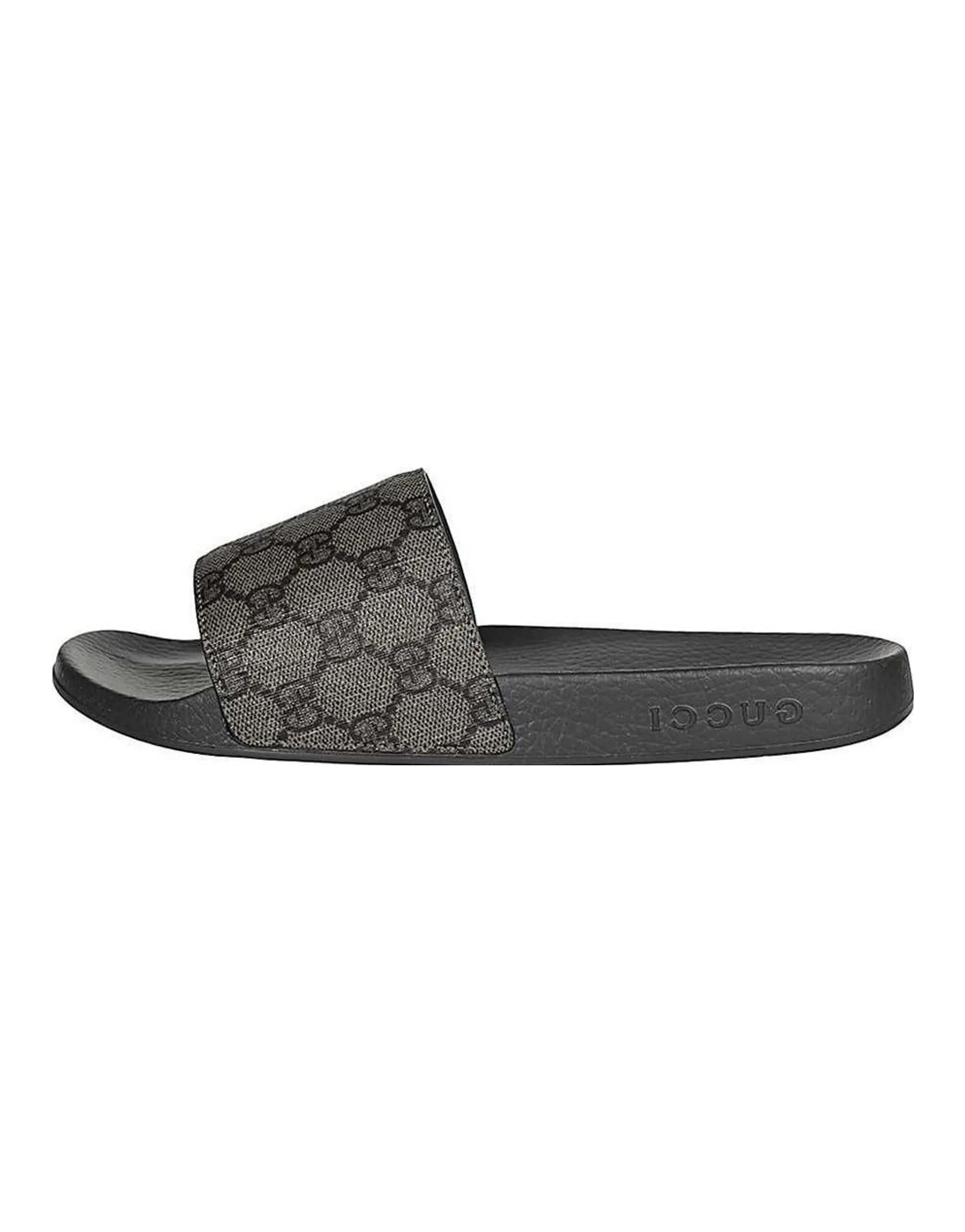 GUCCI Slide Grey Sandals Monogram