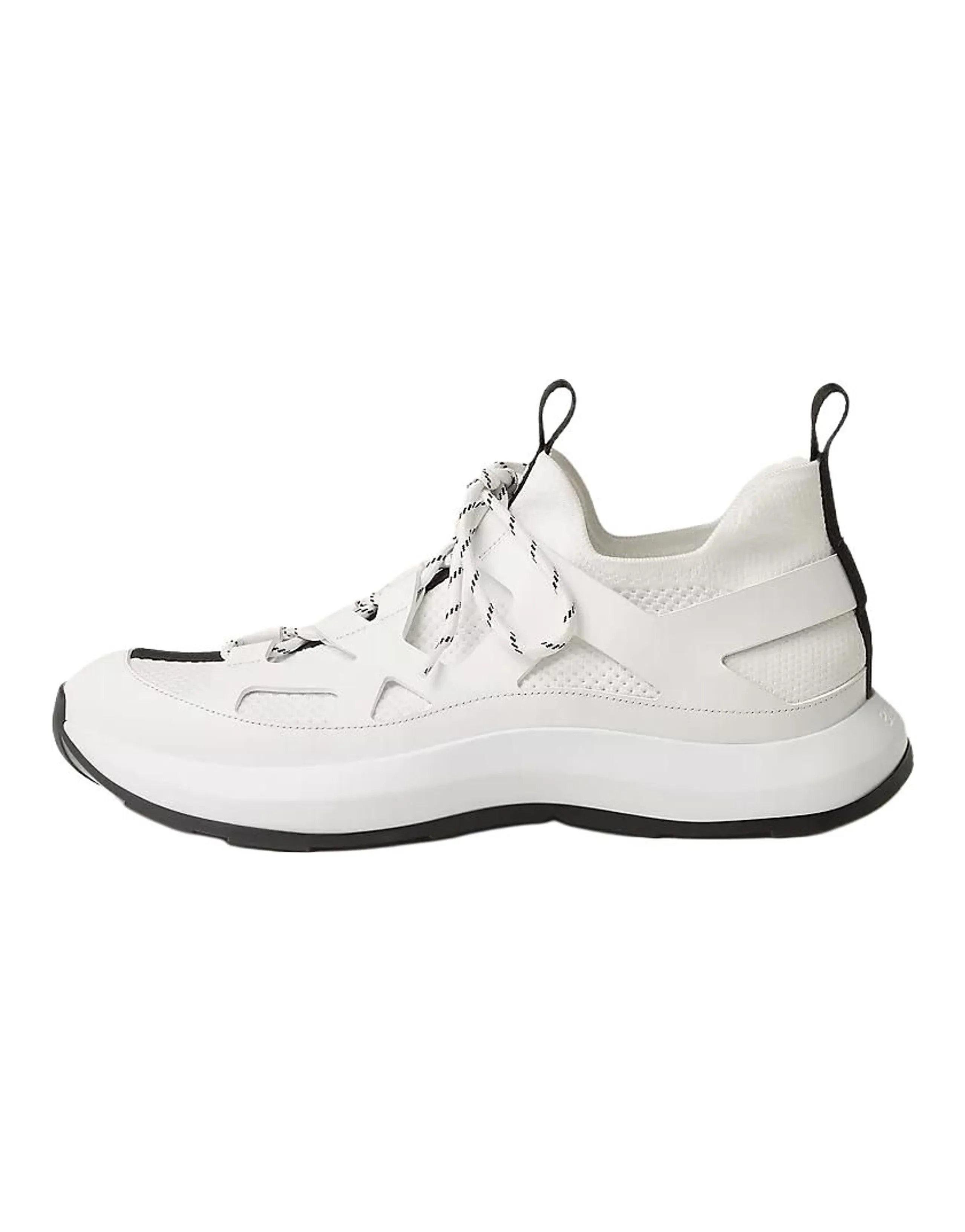 HERMES Katana Leather Round Toe Lace-Up Low-Top Casual Shoes Men's White