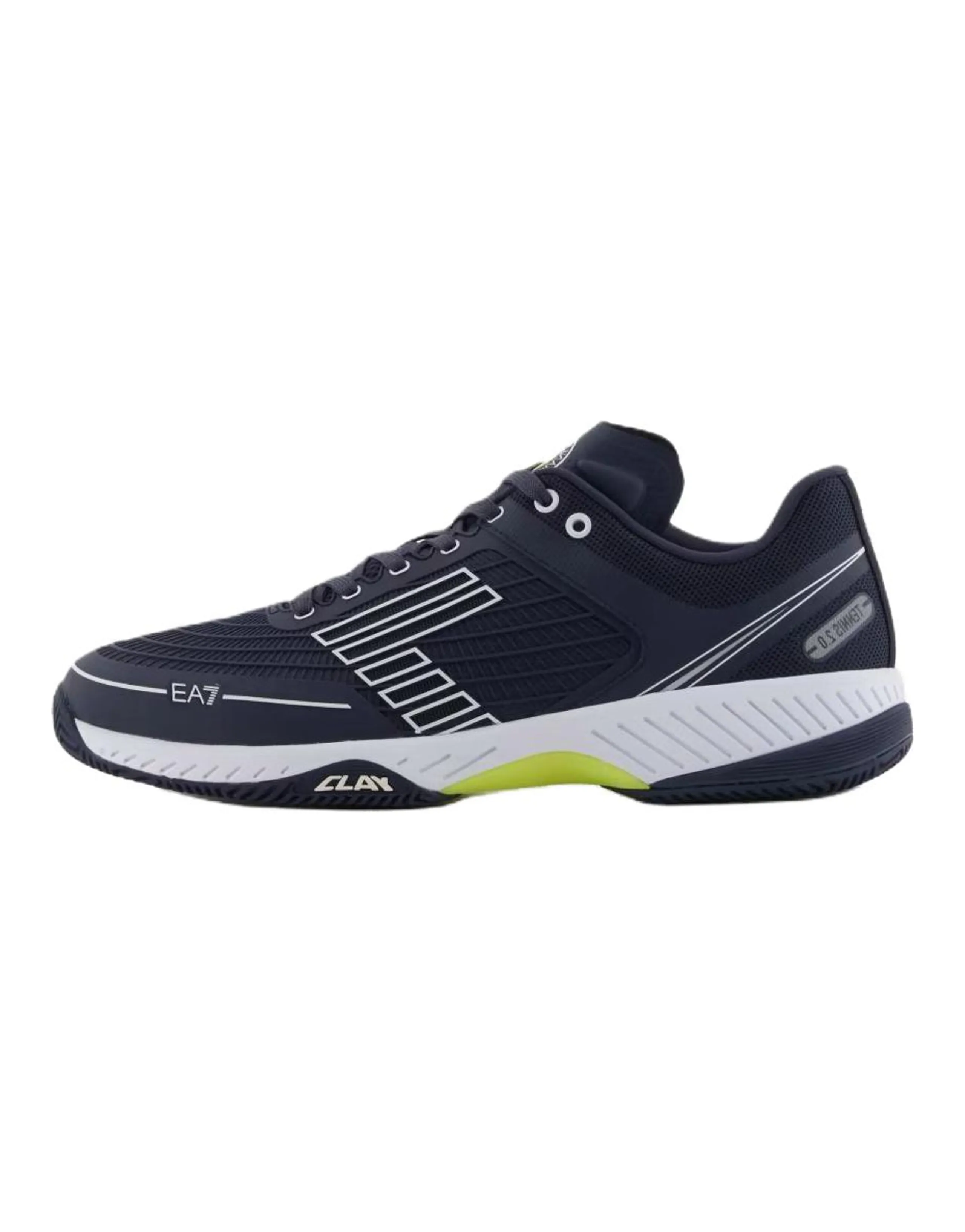 EMPORIO ARMANI EA7 Polyester Round-Toe Platform Lace-Up Low-Top Casual Shoes Unisex Navy Blue
