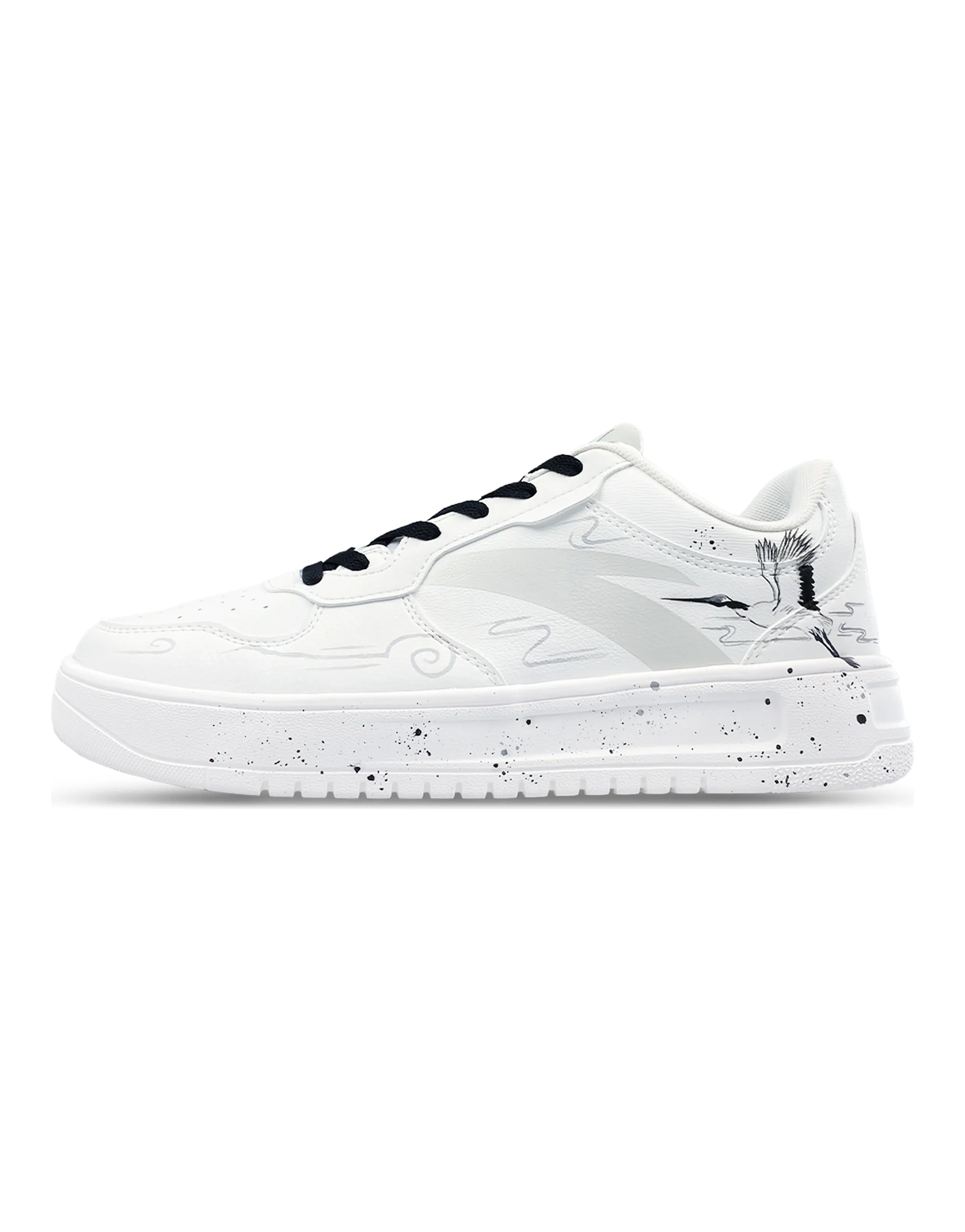 Anta Slip-Resistant Cushioning Low-Top Skateboard Shoes Men's White Black
