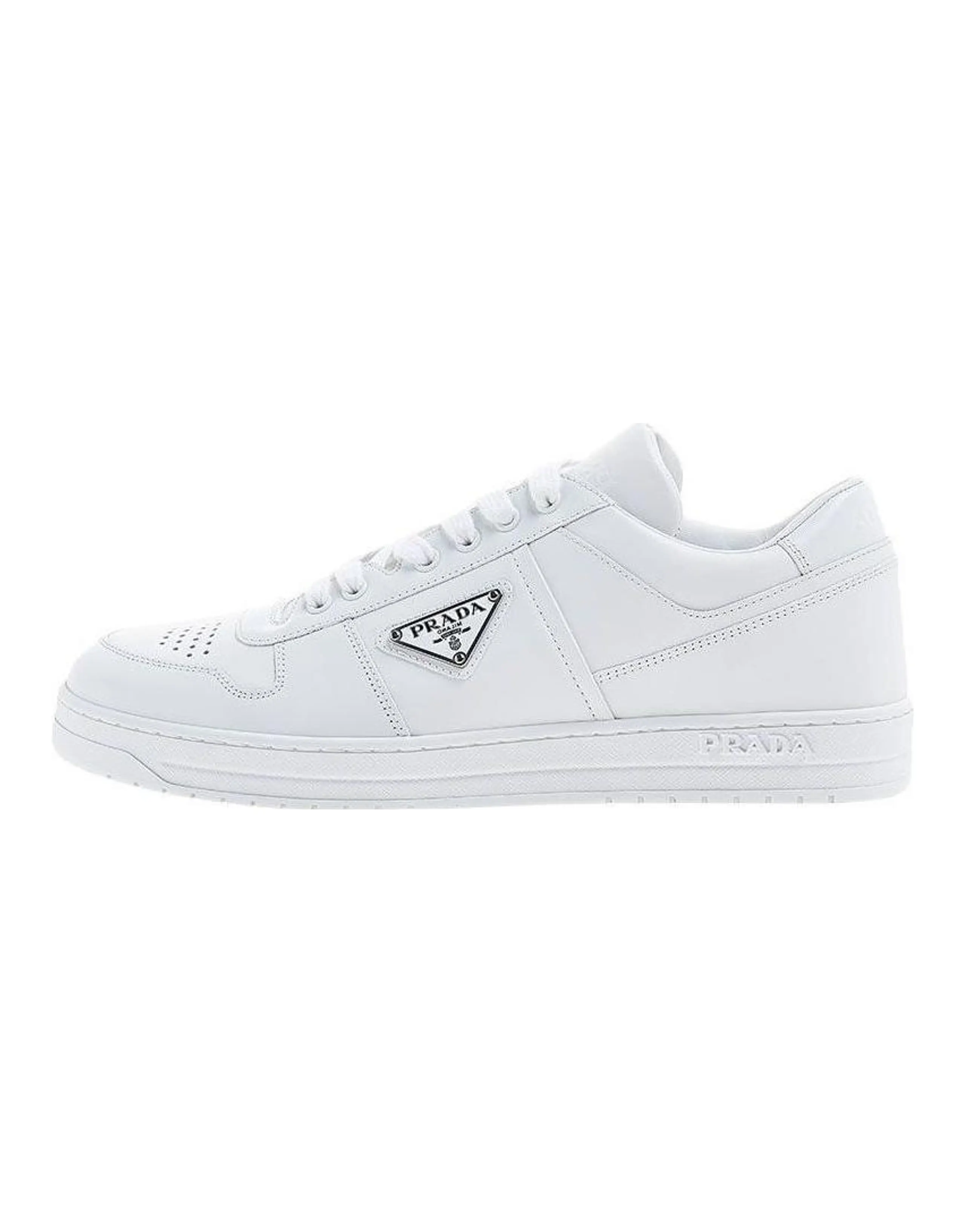 PRADA White Downtown Leather Sneakers
