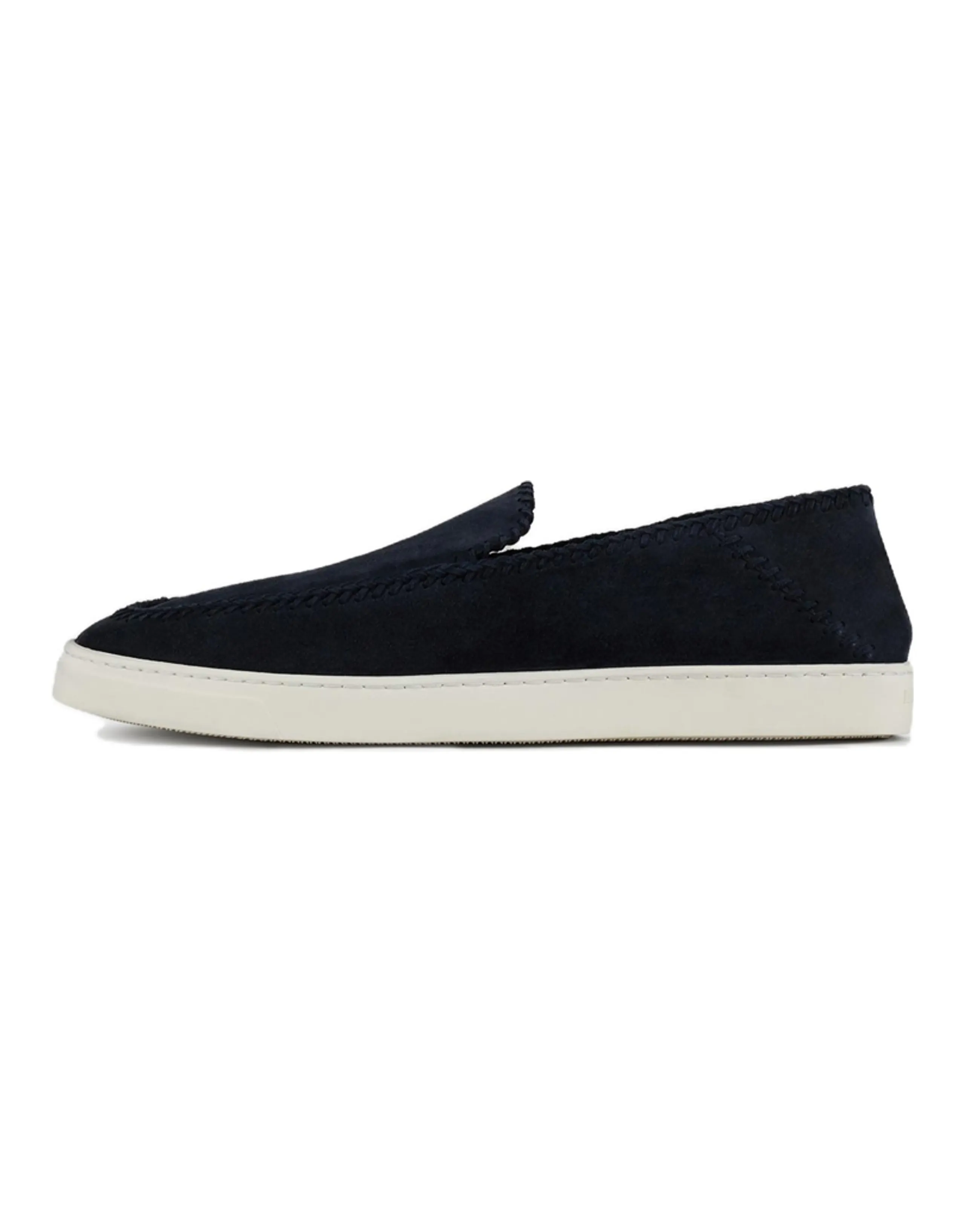 EMPORIO ARMANI Leather Slip-On Low-Top Casual Shoes Men's Blue
