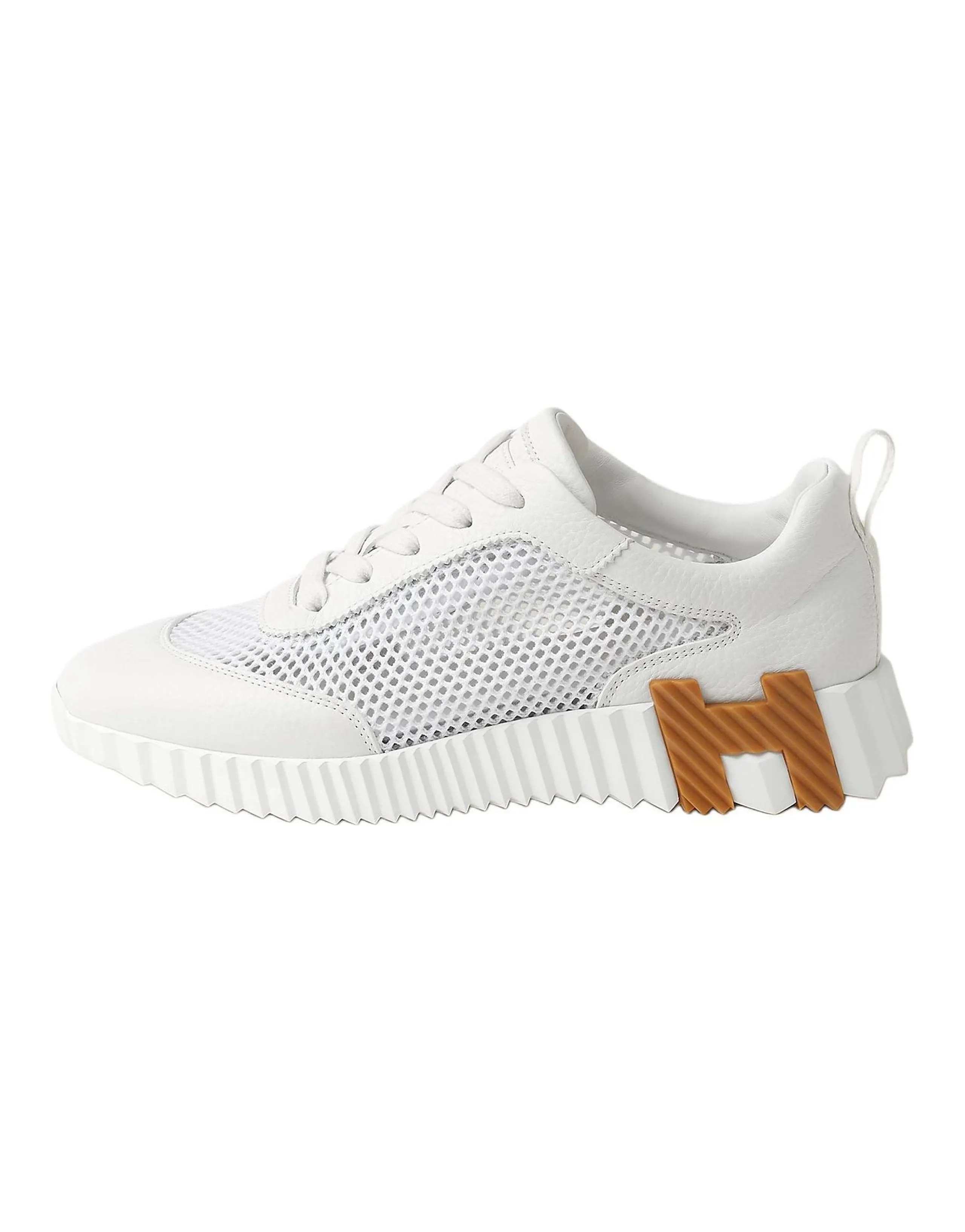 HERMES Bouncing Low-Top Casual Shoes Women's White