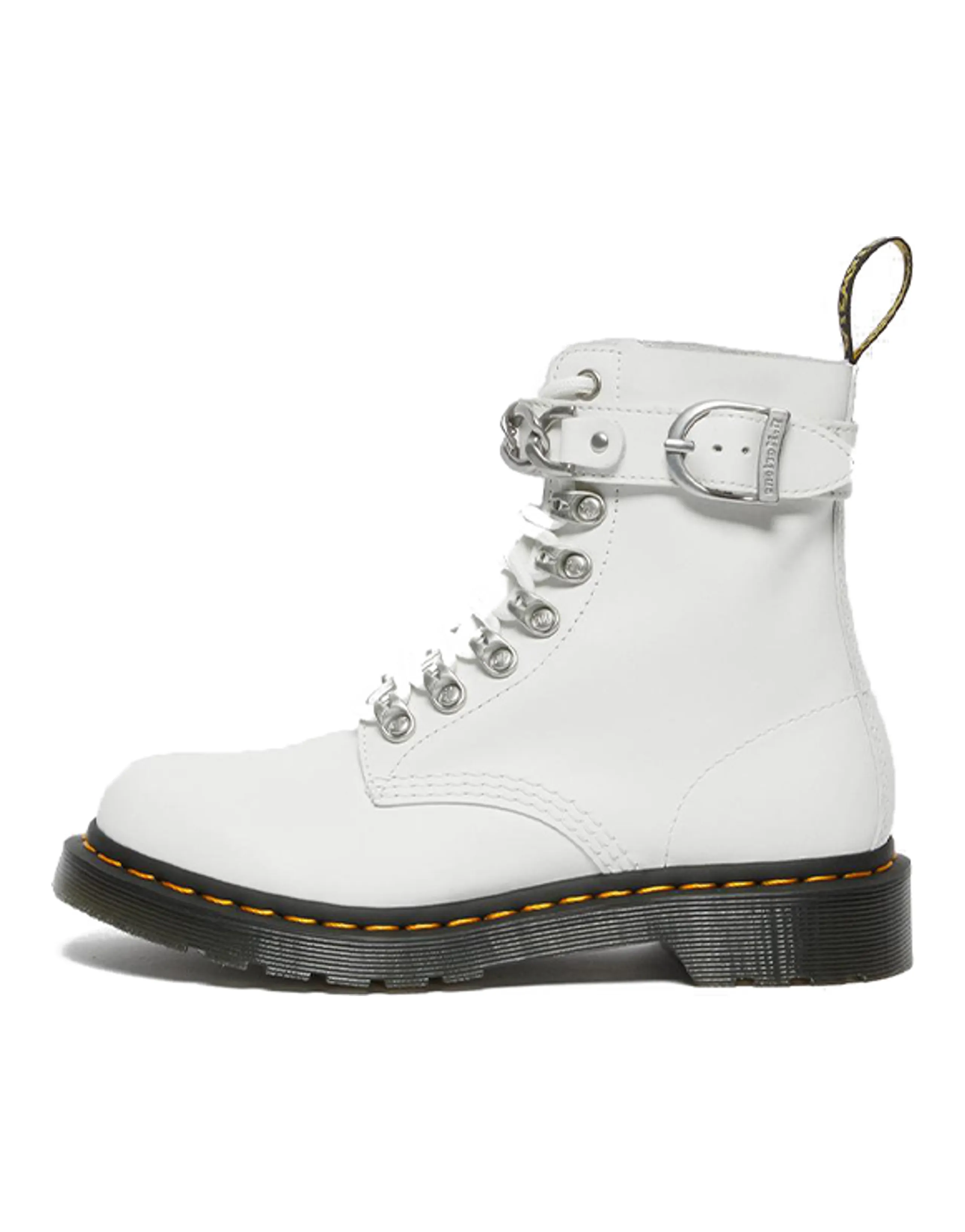 Dr.Martens 1460 Pascal Chain Leather Lace Up Boot 'White' Women's
