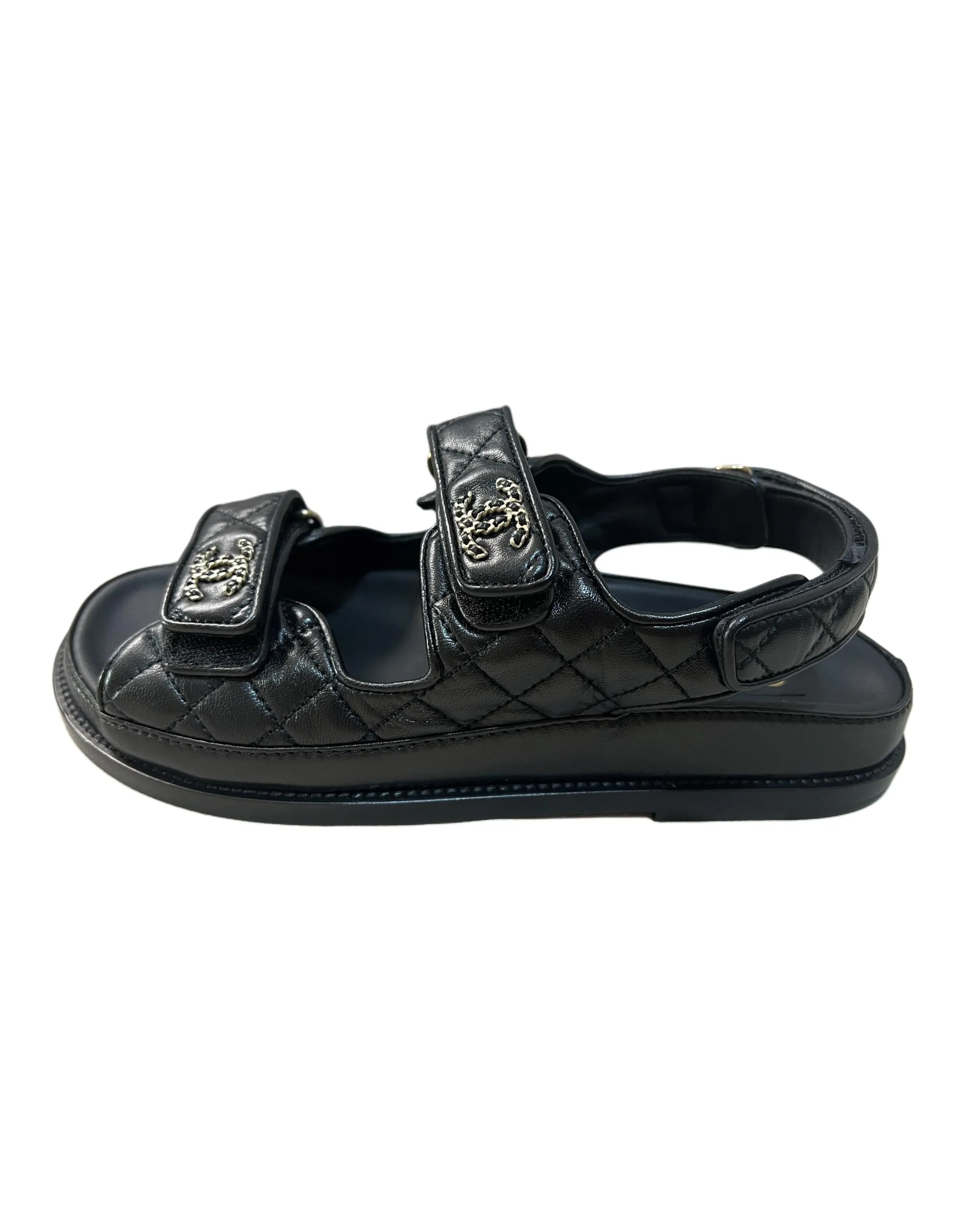 CHANEL Beach Sandals Women's Black