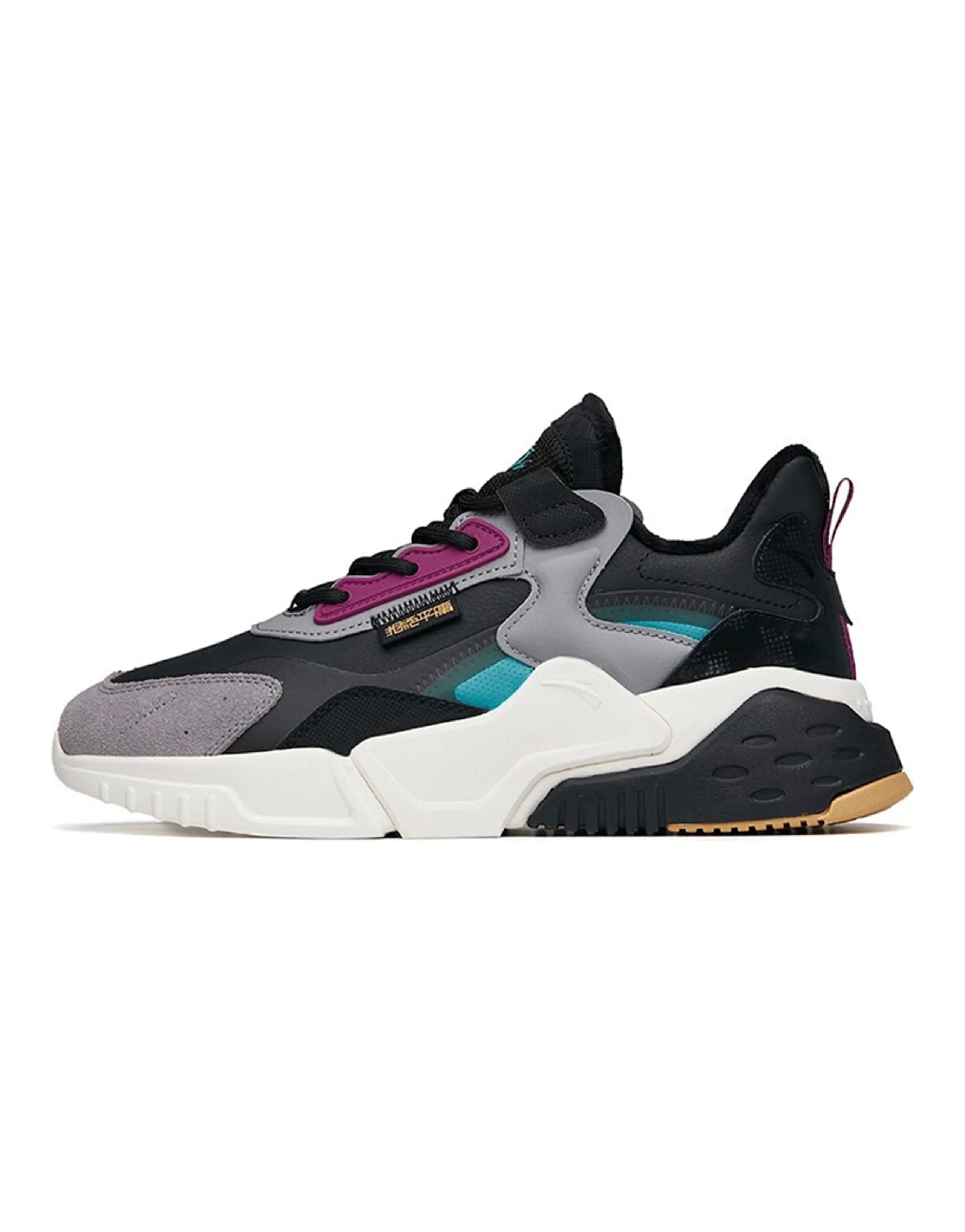 Anta Rubik's Cube Anti-Slip And Wear-Resistant Warm Low-Top Chunky Sneakers Men's Black Gray