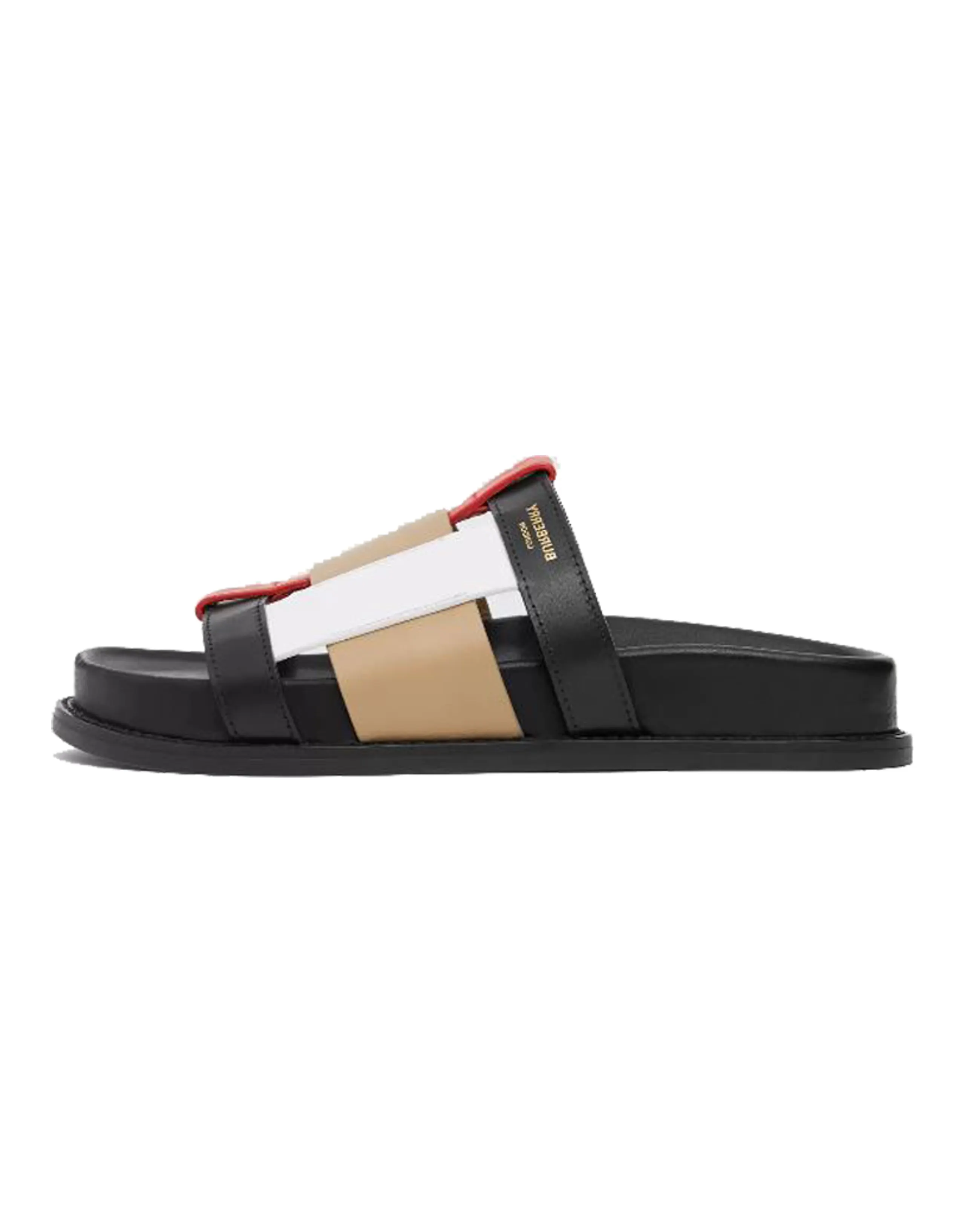 Burberry Ellendale Woven Slide Sandals Black Women's