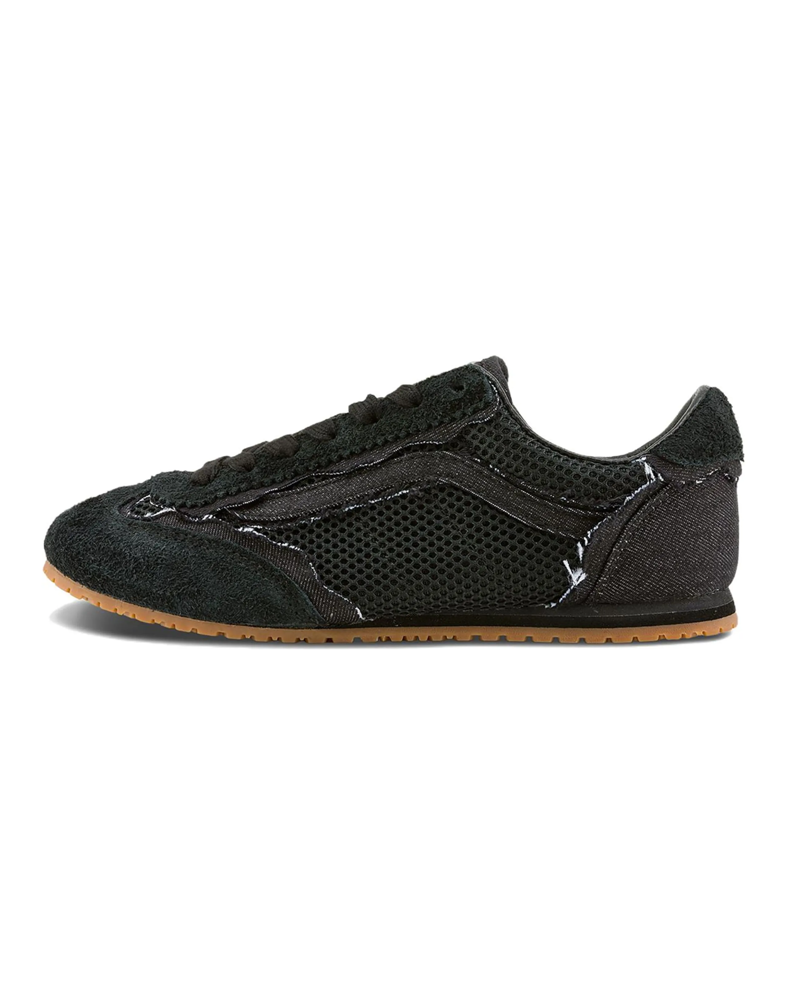 Vans Super Lowpro FRAYED Comfortable Soft Thin Sole Low-Top Sneakers Unisex Black