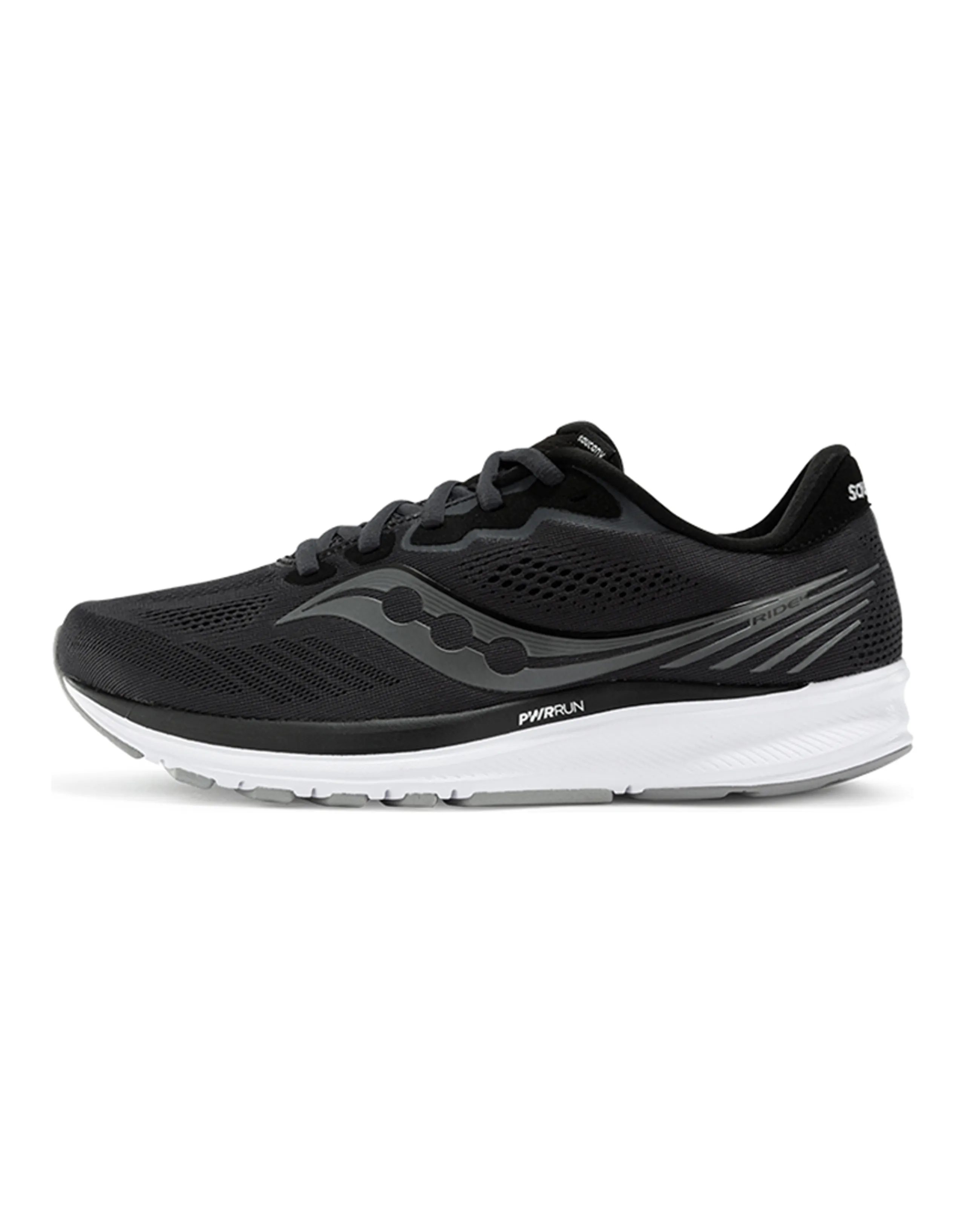 Saucony Ride Yutu 14 Cushioning Wear-Resistant Breathable Supportive Low-Top Running Shoes Men's Black White